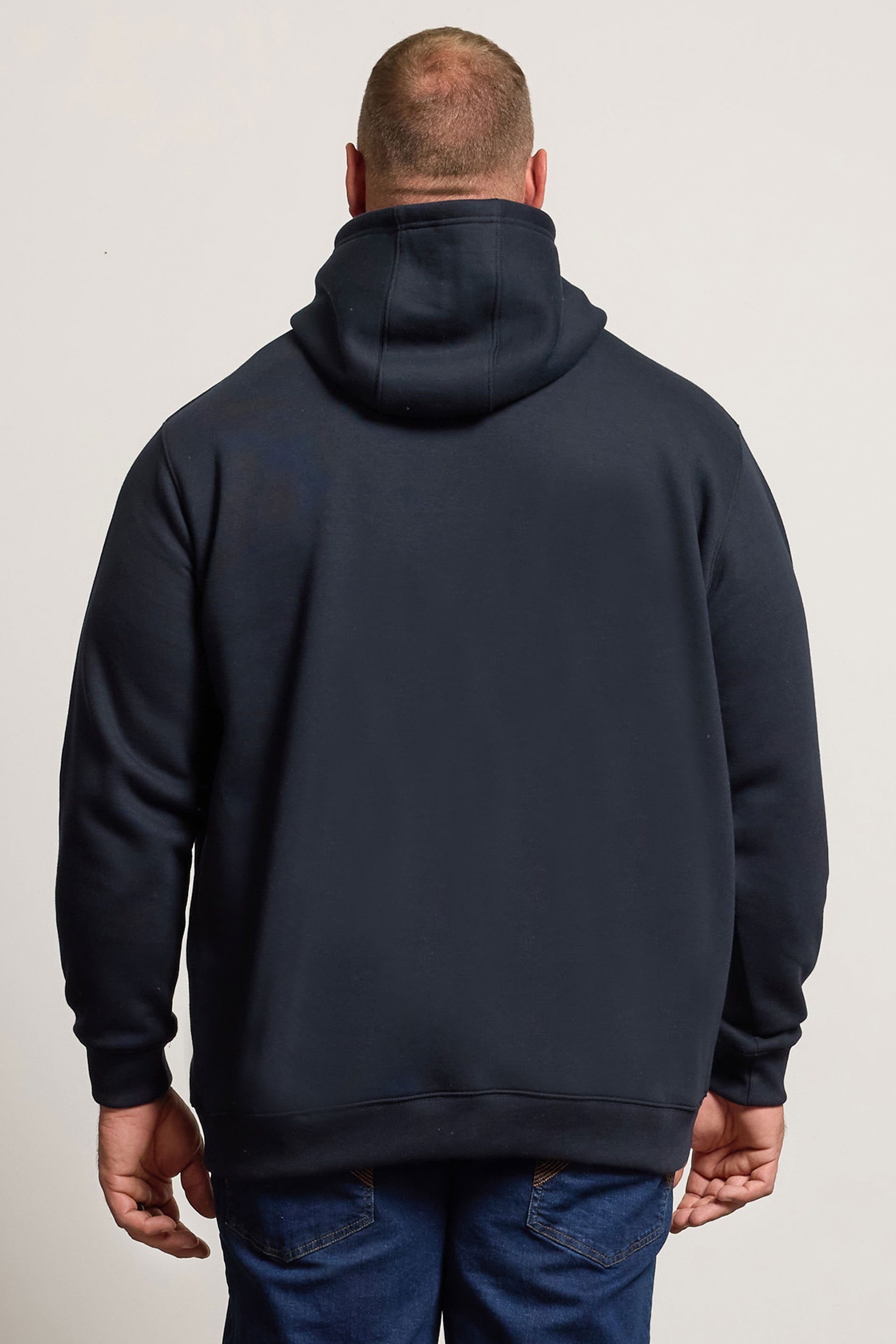 BadRhino Big & Tall Navy Blue Cut & Sew Hoodie | BadRhino 3