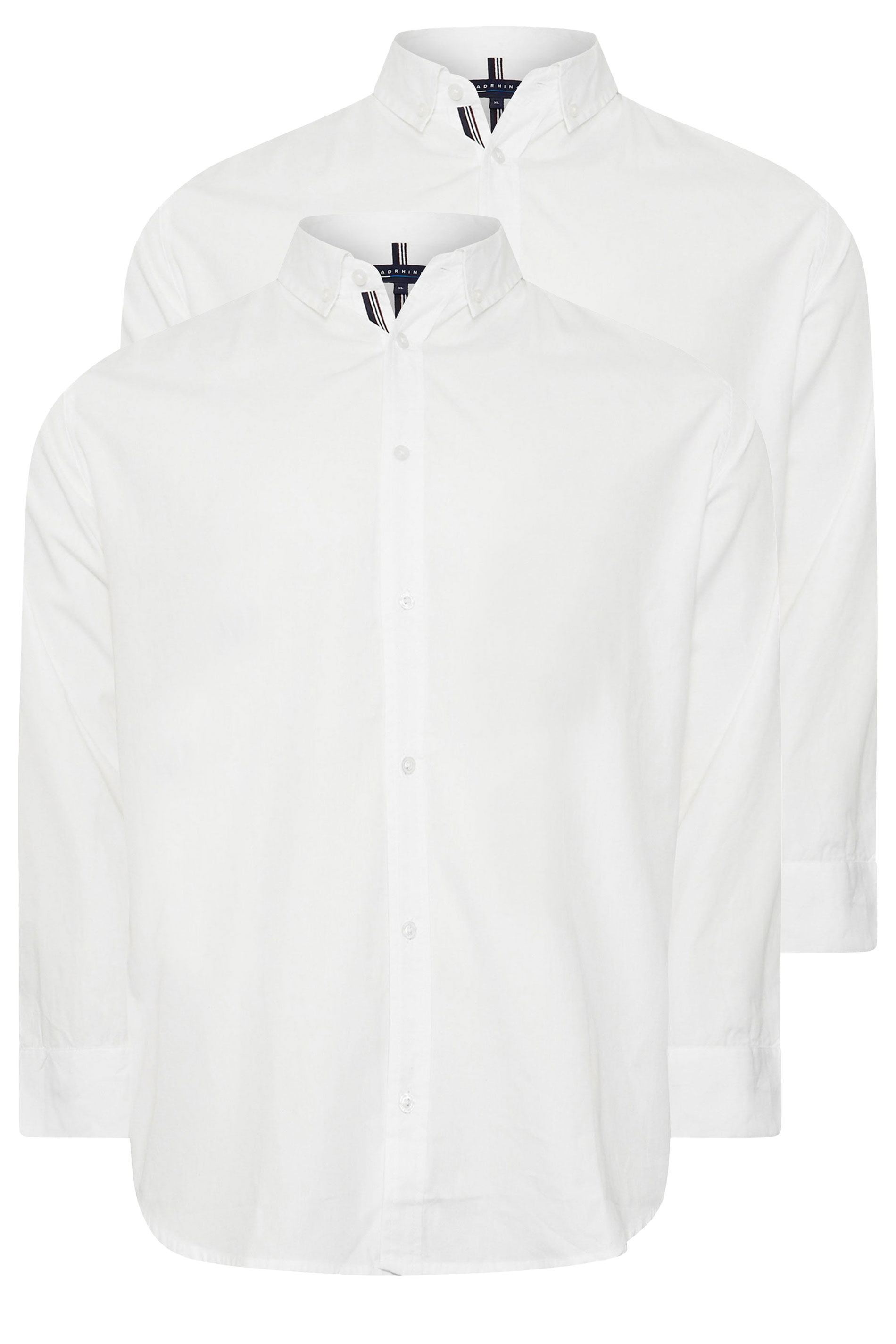 BadRhino Big & Tall 2 PACK White Long Sleeve Poplin Shirts | BadRhino 7