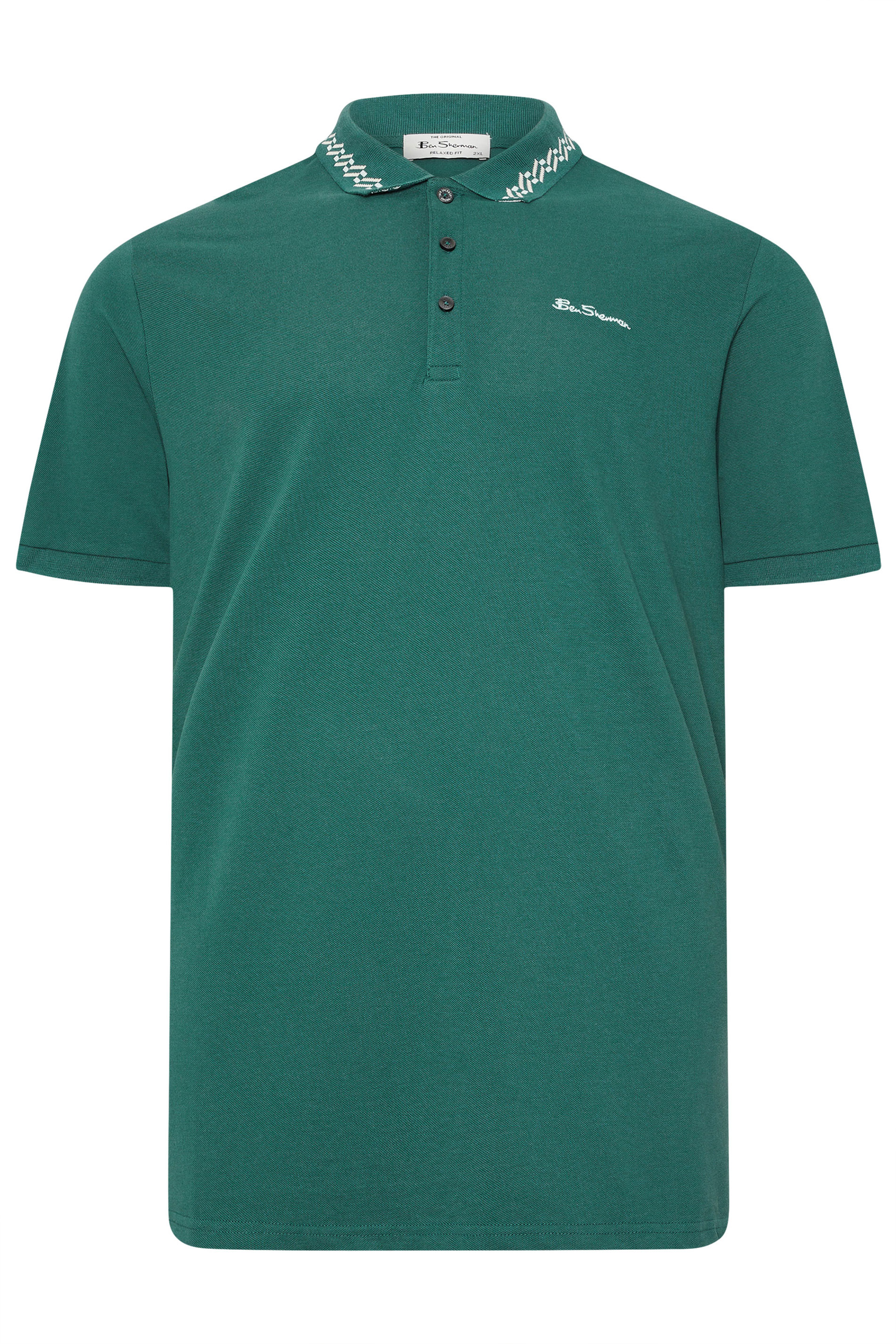 Ben Sherman Big & Tall Teal Signature Pique Polo Shirt | BadRhino 3
