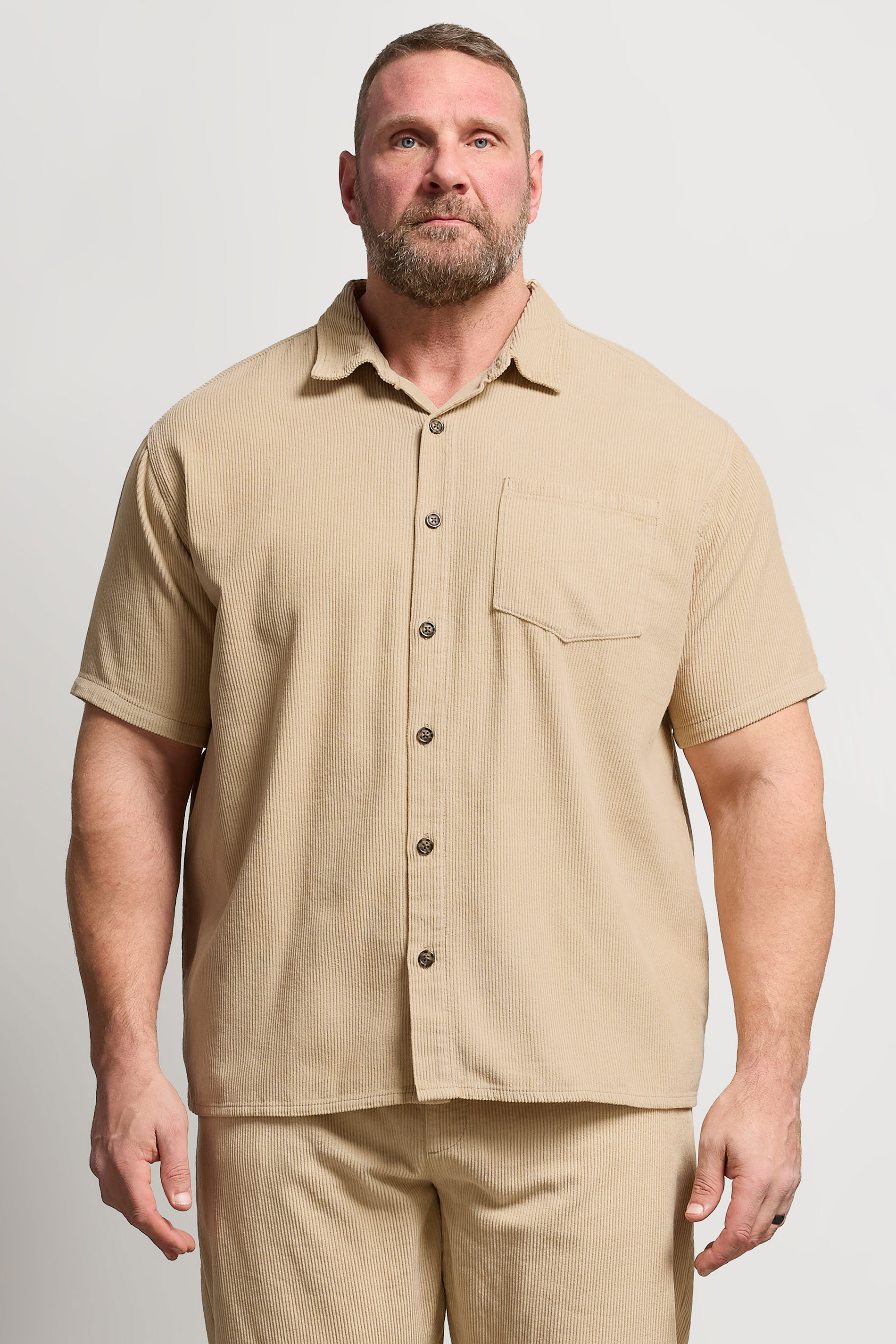 BadRhino Big & Tall Natural Brown Corduroy Overshirt | BadRhino 3
