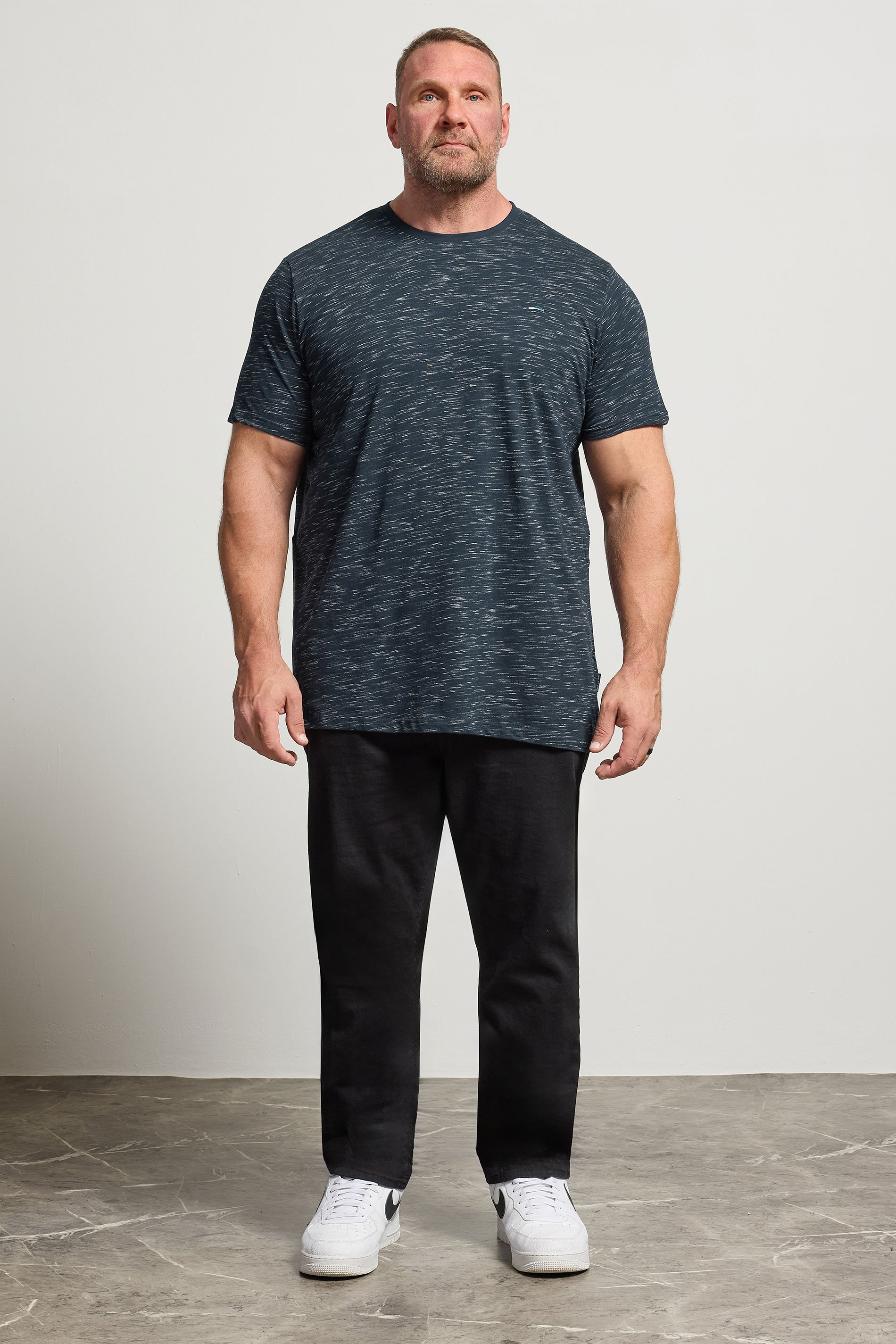 BadRhino Big & Tall Navy Blue Injected Slub T-Shirt | BadRhino 4