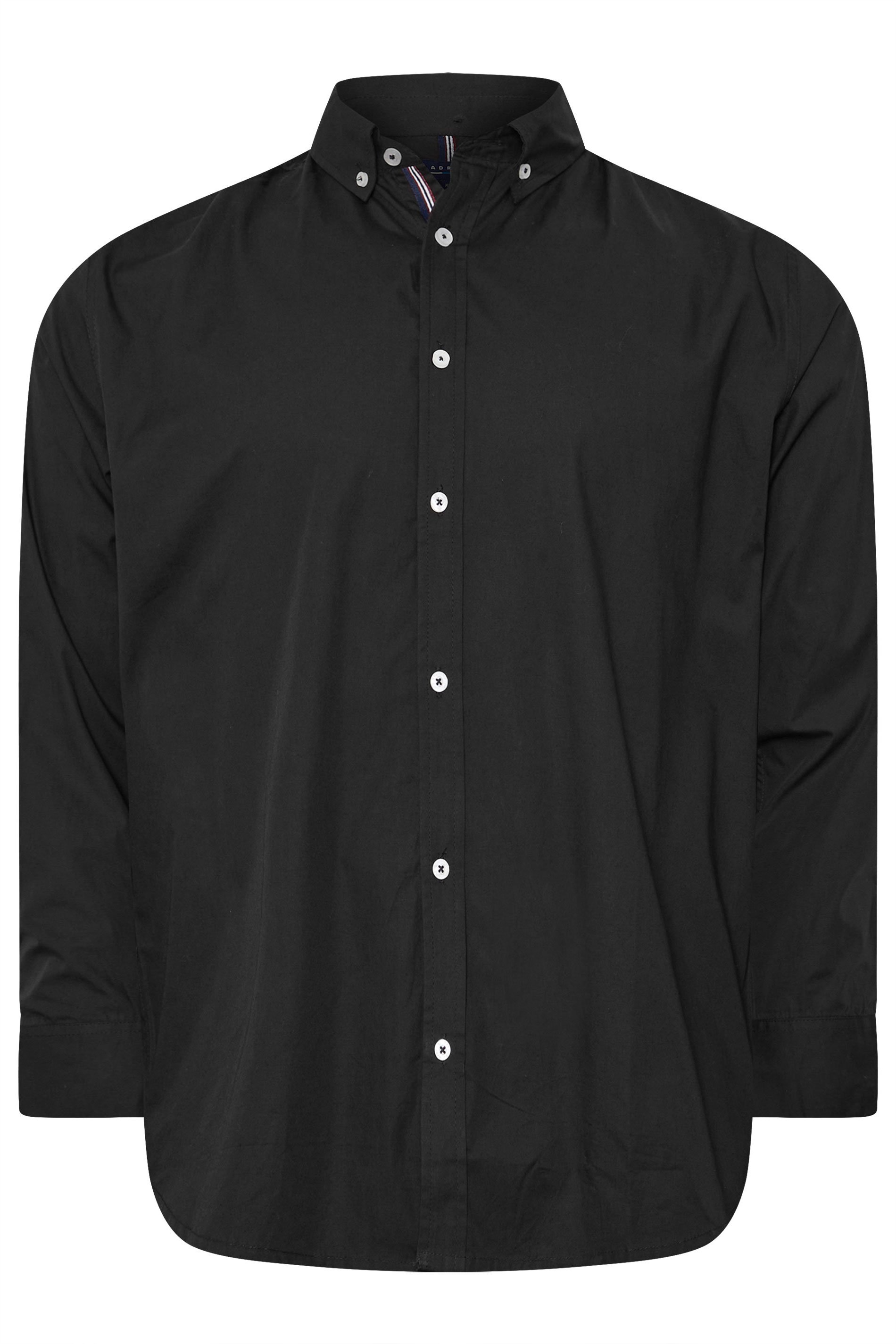 BadRhino Big & Tall 2 PACK Black Long Sleeve Poplin Shirts | BadRhino 7
