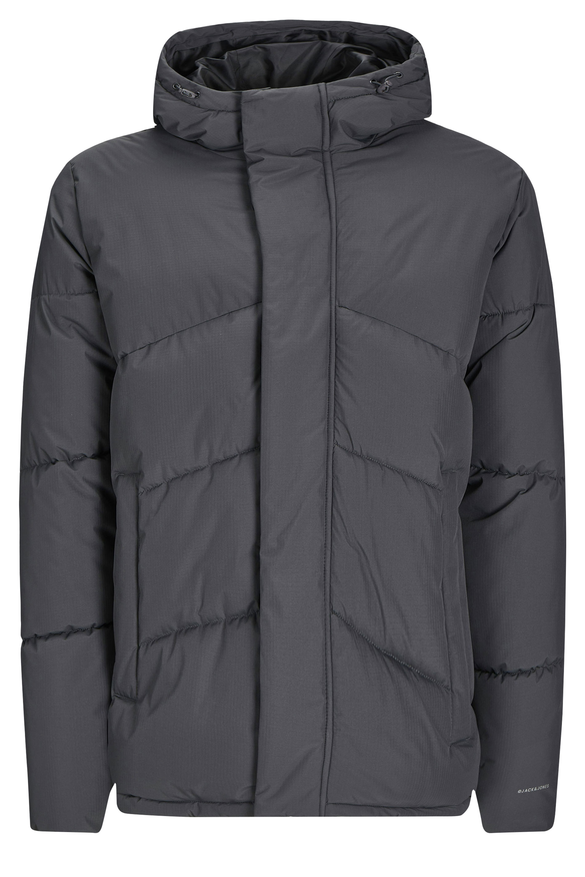 JACK & JONES Big & Tall Grey Hooded Puffer Jacket | BadRhino 2