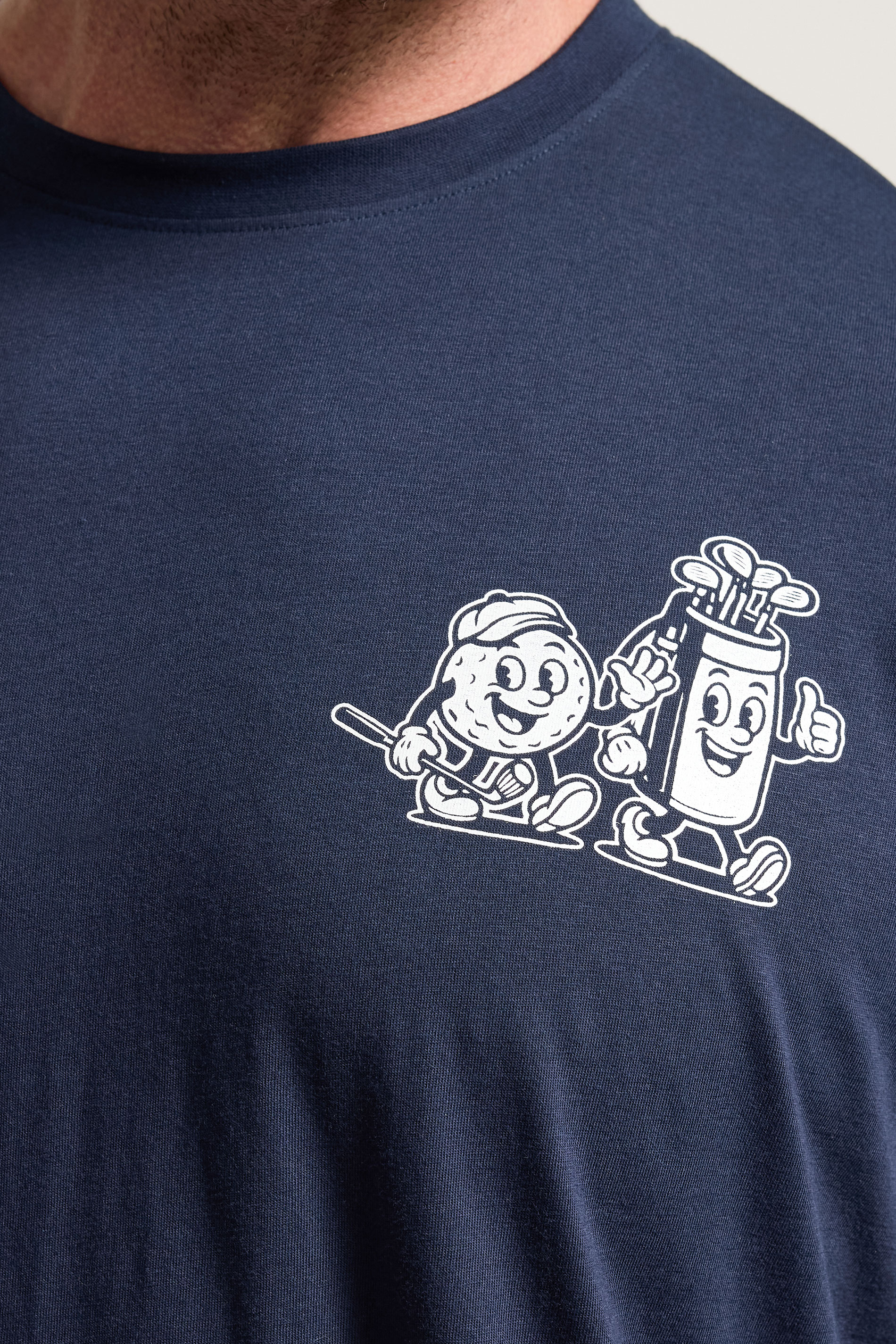 BadRhino Big & Tall Navy Blue Extra Long 'Cartoon Golf' Graphic T-Shirt | BadRhino 4