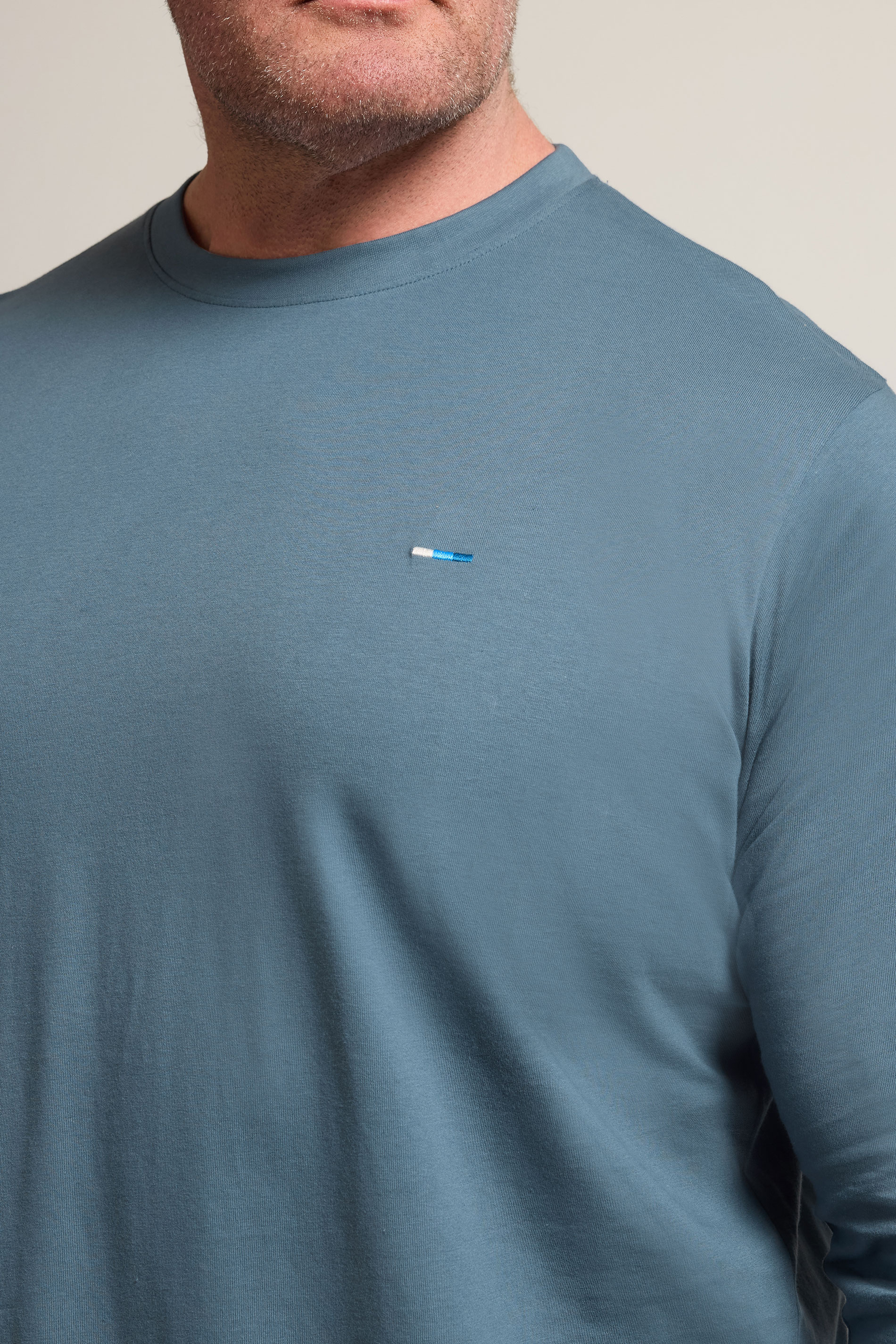 BadRhino Big & Tall Petrol Blue Extra Long Core Long Sleeve T-Shirt | BadRhino 4