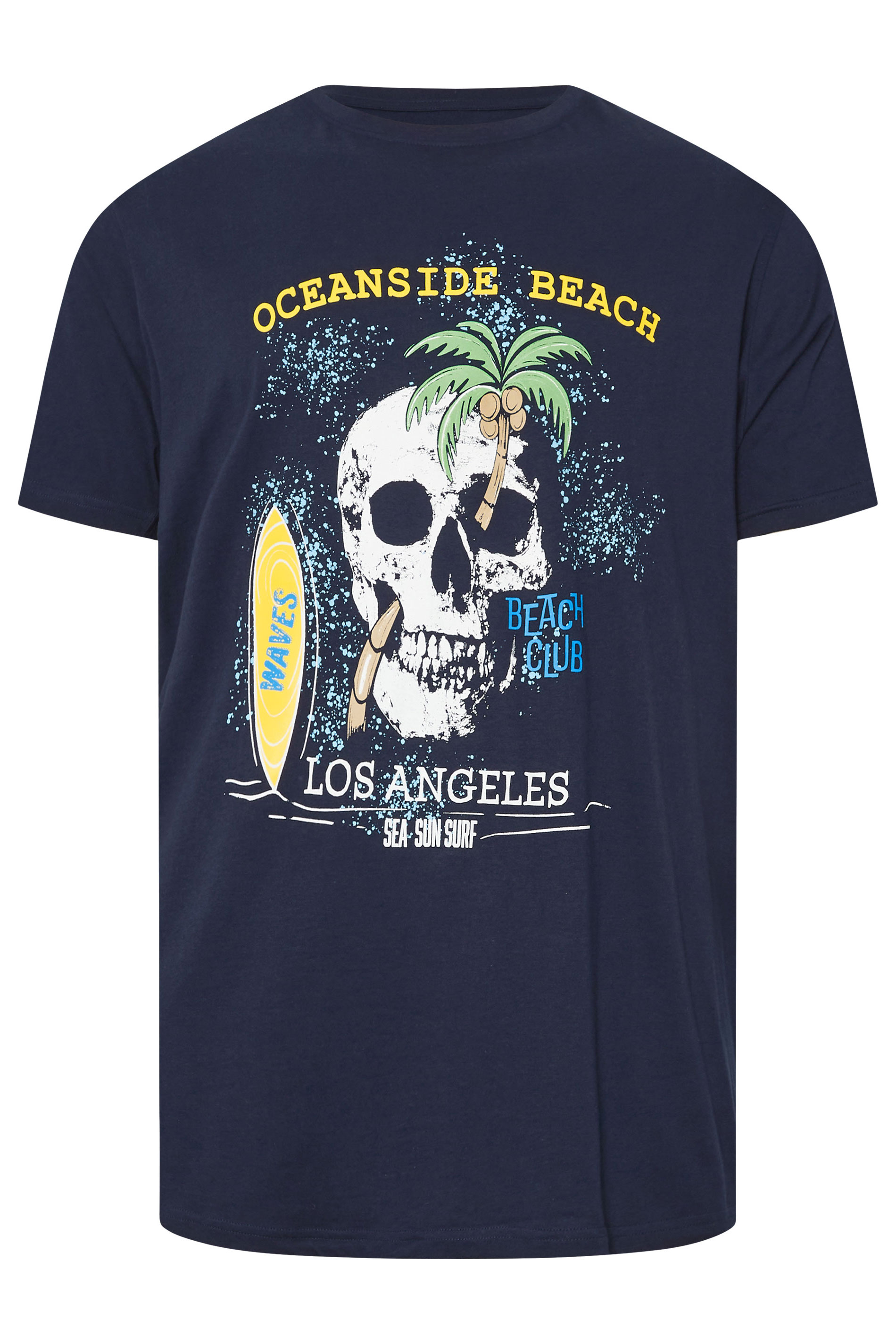 BadRhino Big & Tall Navy Blue 'Oceanside Beach' Graphic T-Shirt | BadRhino 6