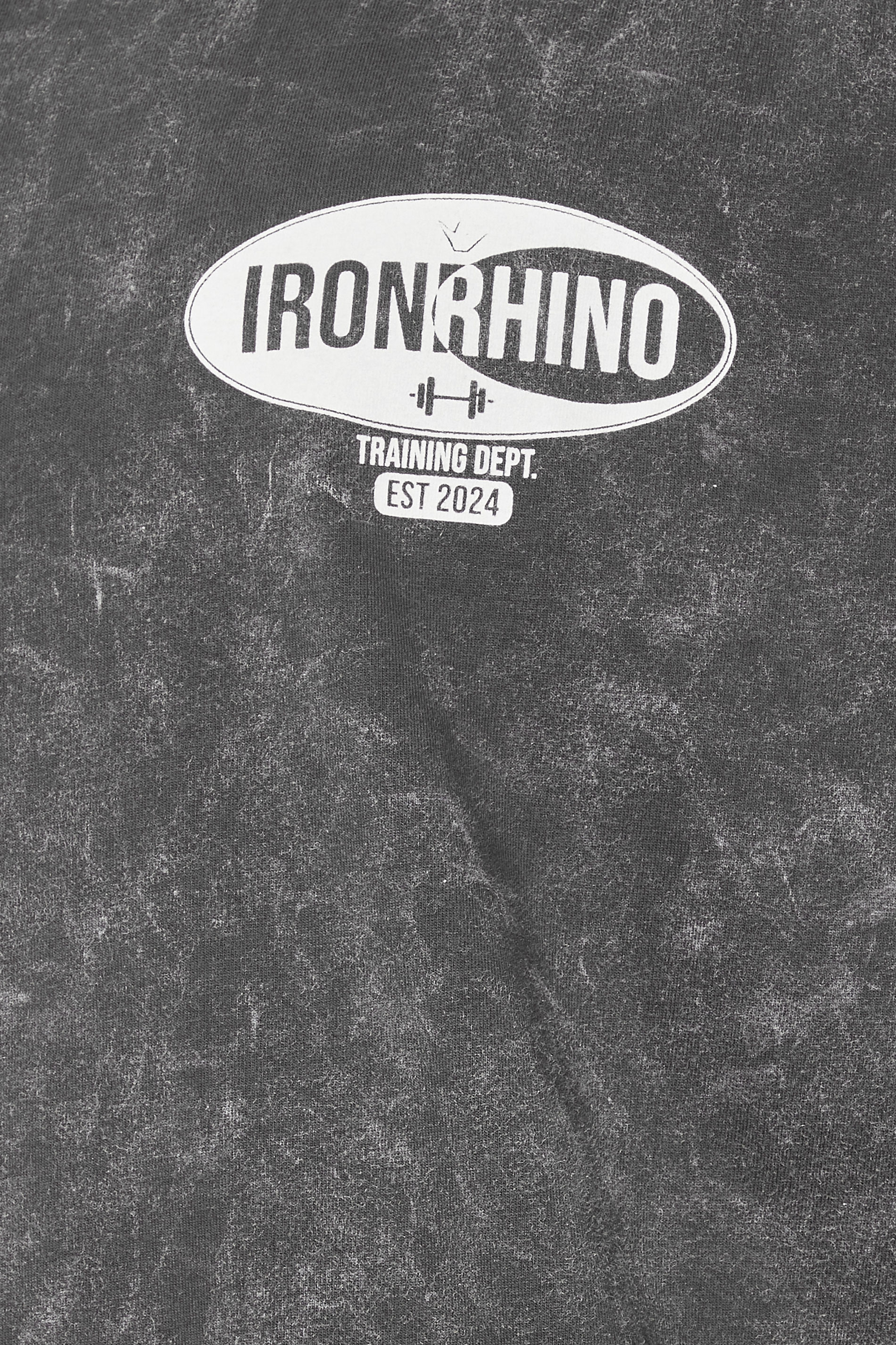 IronRhino Big & Tall Grey 'Training Dept' Acid Wash T-Shirt | BadRhino 5