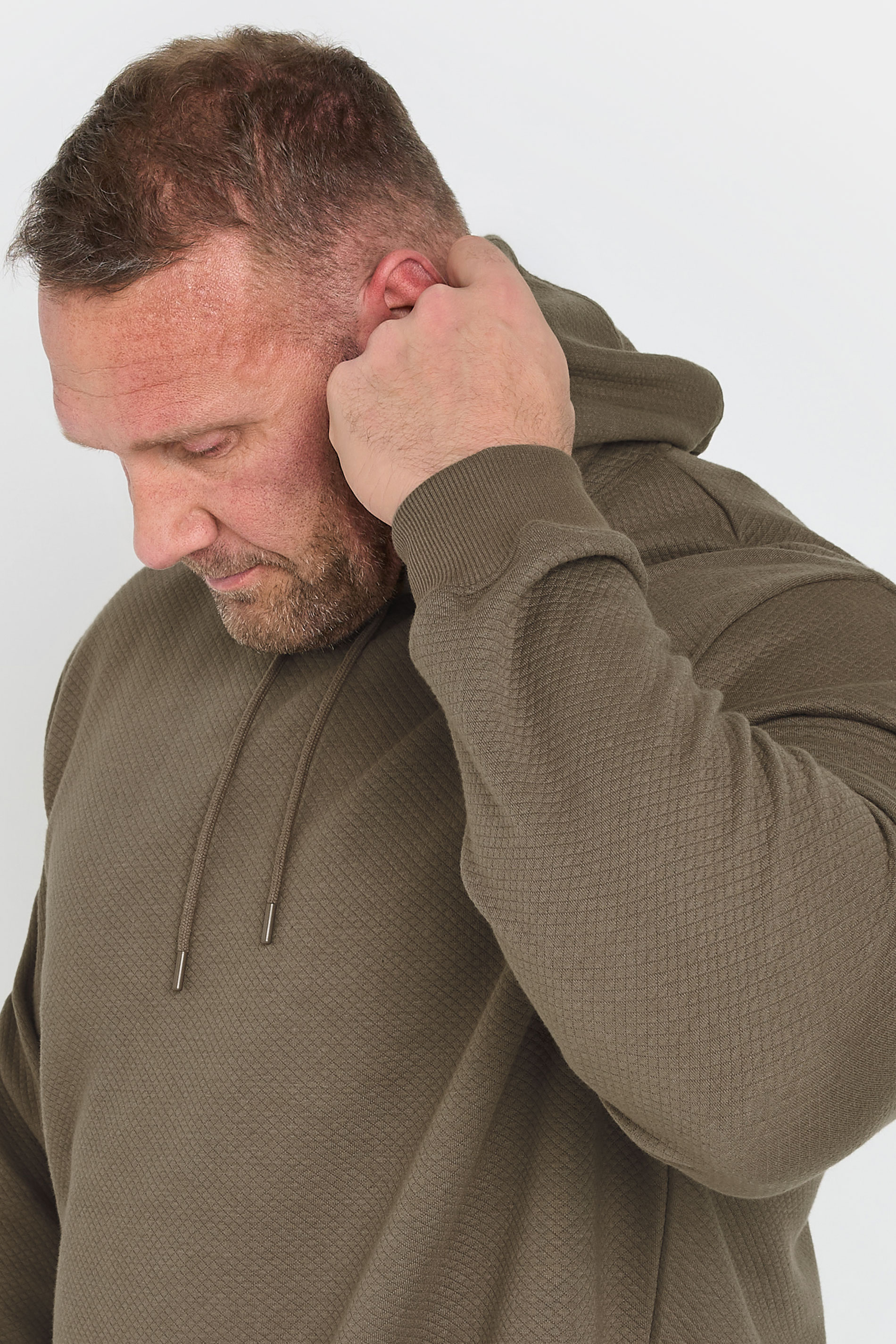 BadRhino Big & Tall Brown Diamond Quilted Hoodie | BadRhino 3