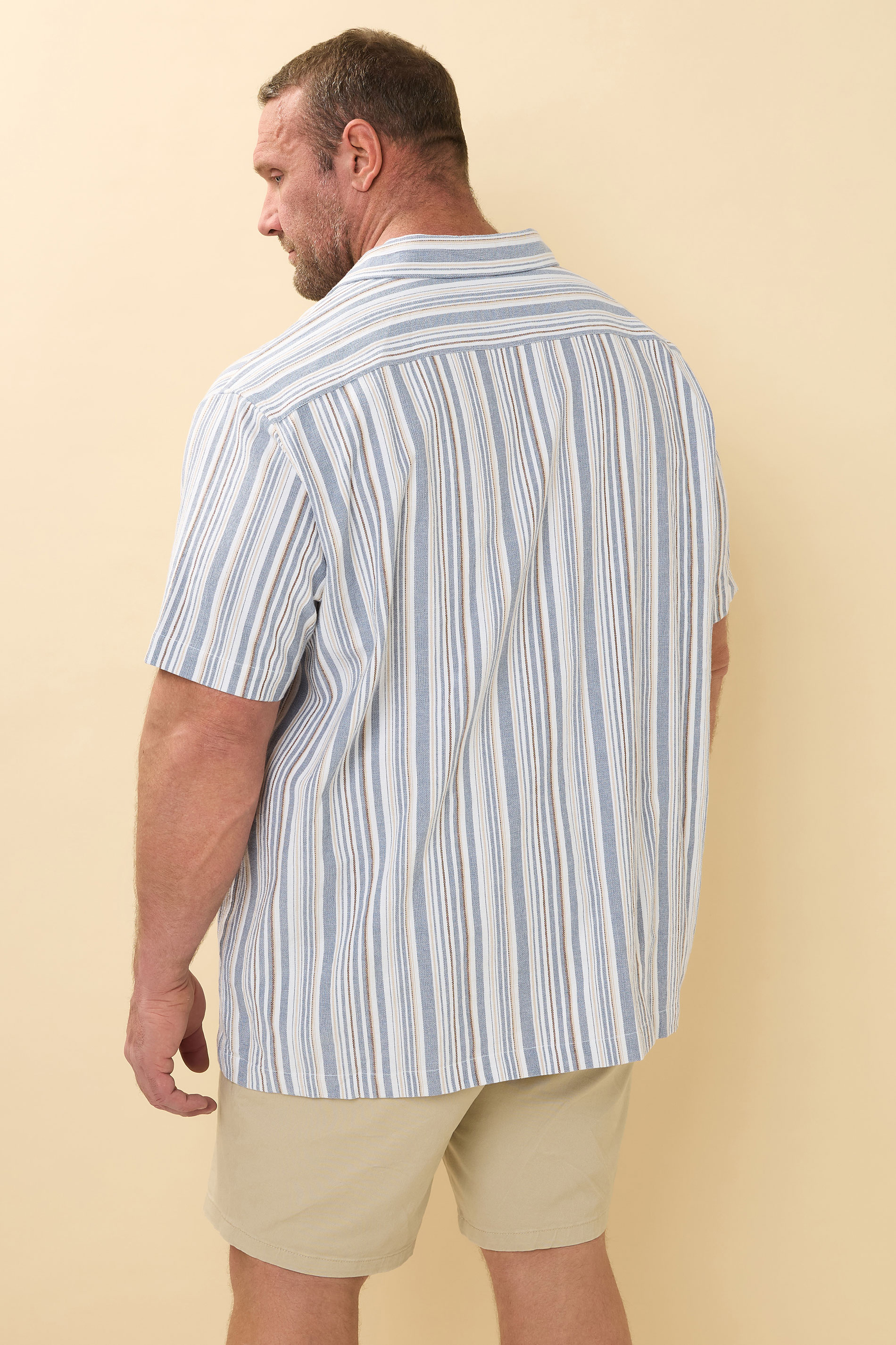 BadRhino Big & Tall White & Blue Stripe Shirt | BadRhino 4