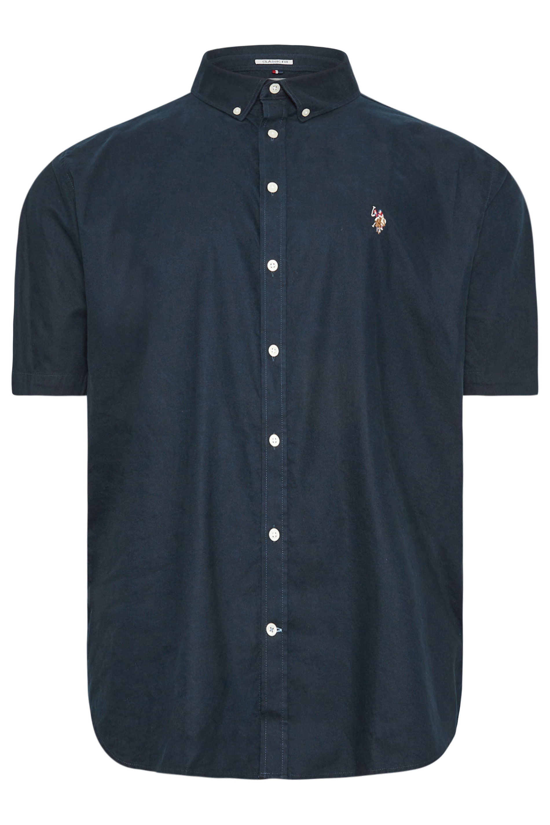 U.S. POLO ASSN. Navy Blue Short Sleeve Oxford Shirt | BadRhino 2