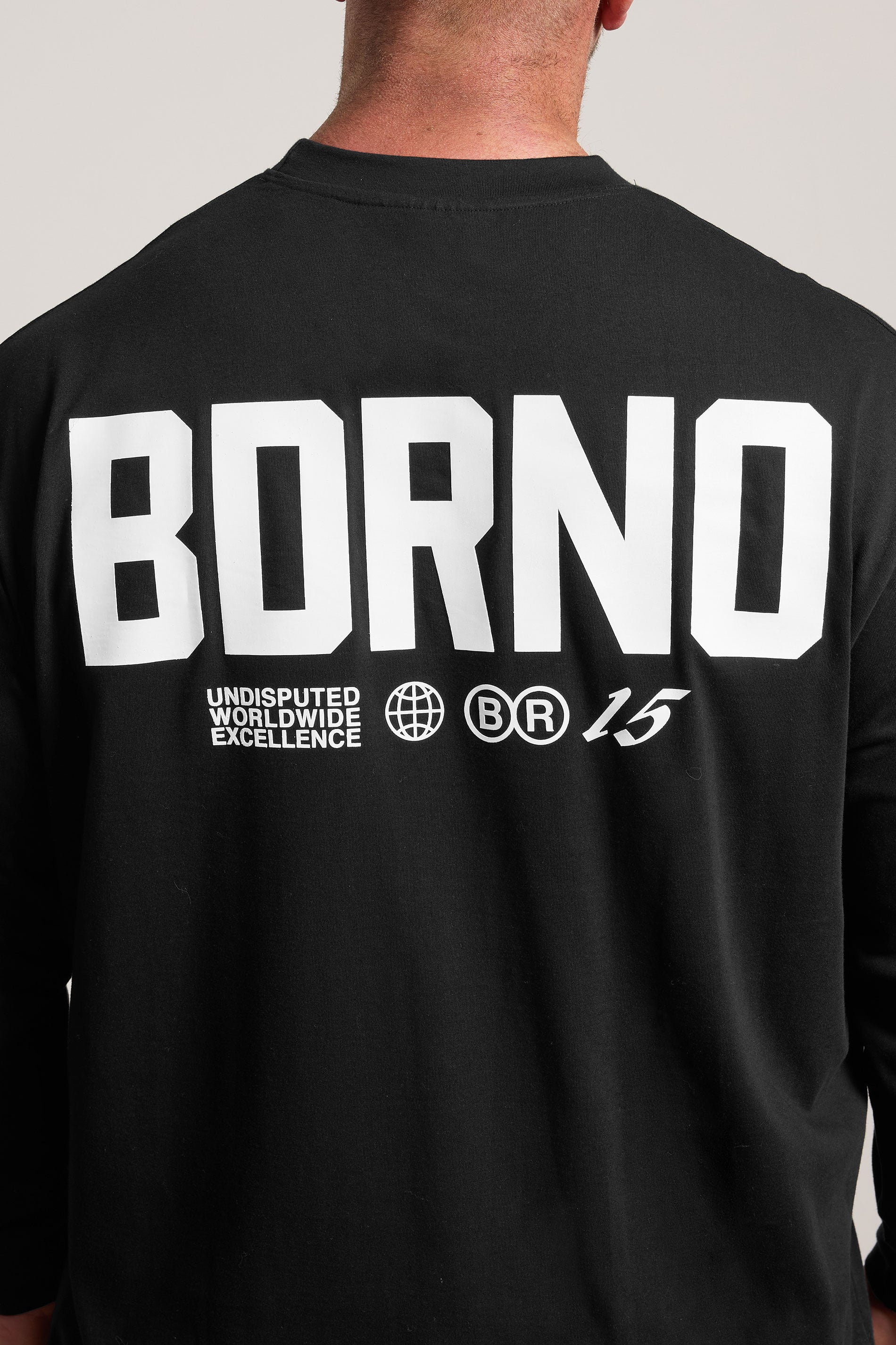 BDRNO Big & Tall Black Printed Long Sleeve T-Shirt | BadRhino 4