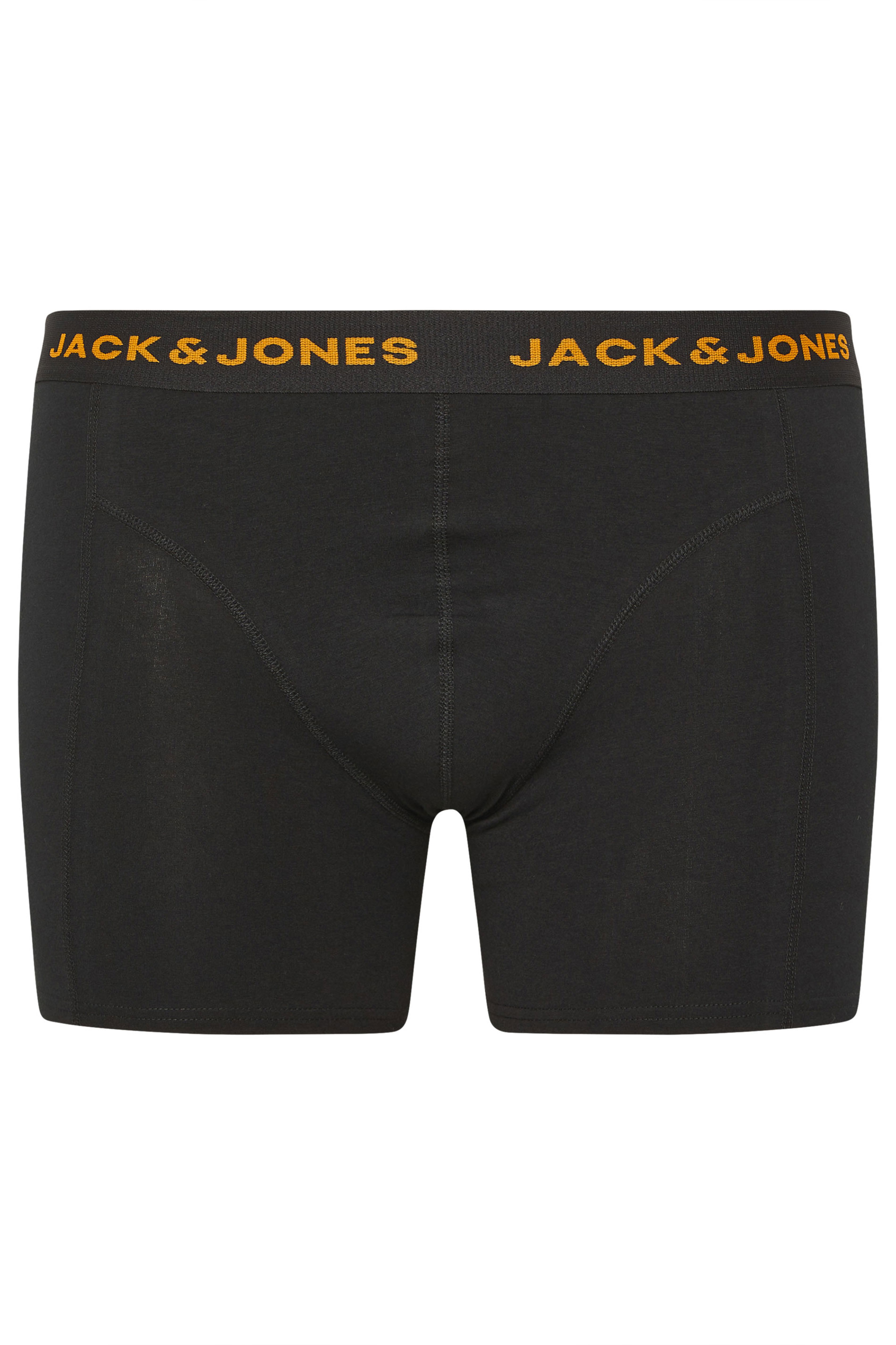JACK & JONES Big & Tall 3 PACK Black & Teal Blue Printed Boxers | BadRhino 9