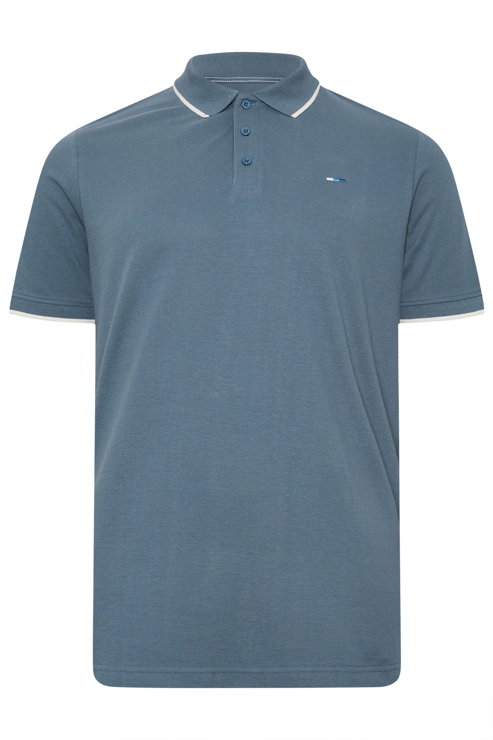 BadRhino Big & Tall 3 PACK Blue/Green/Brown Tipped Polo Shirt | BadRhino 9