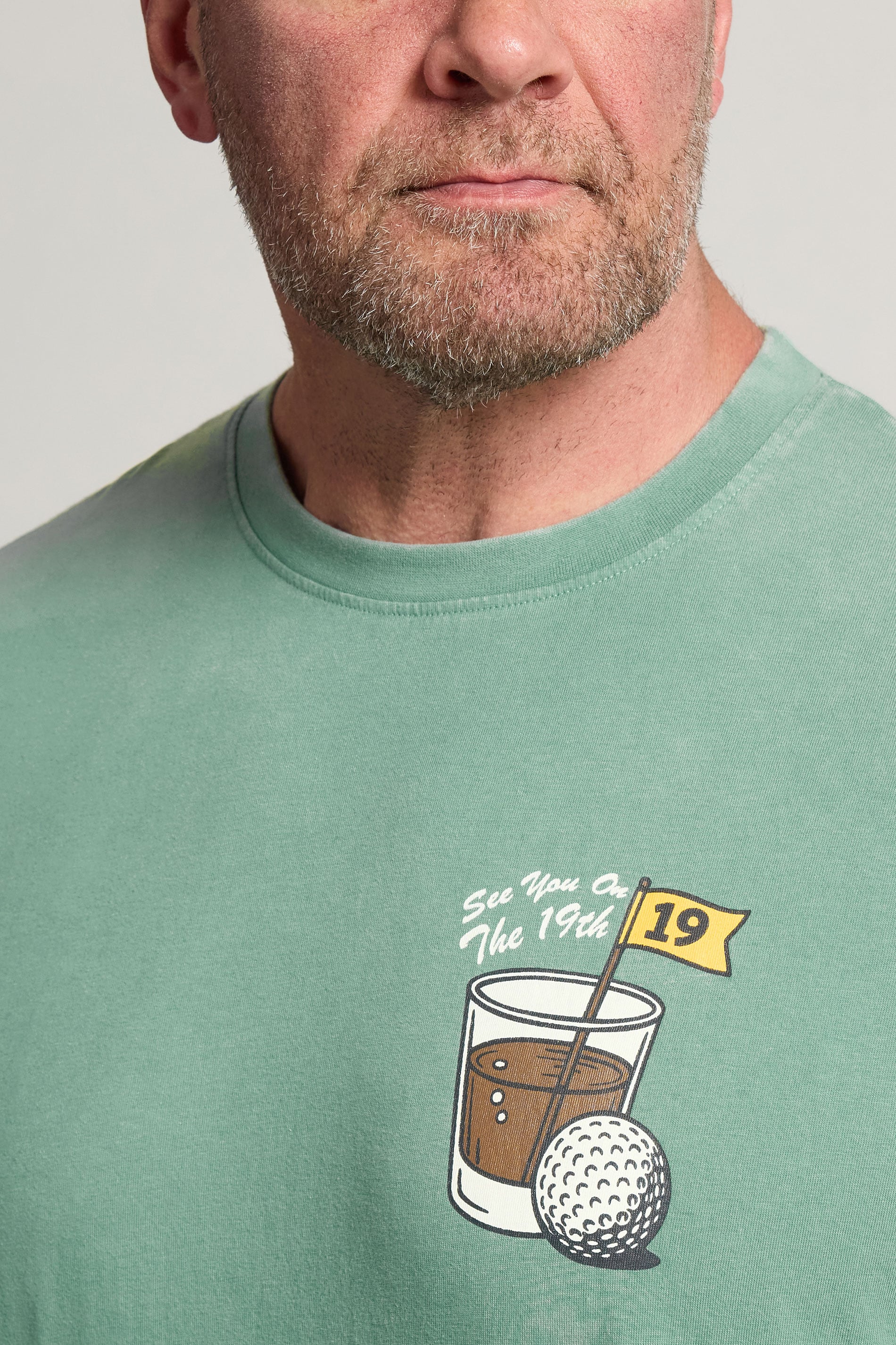 BadRhino Big & Tall Green Pigment Dye Golf Graphic T-Shirt | BadRhino 5