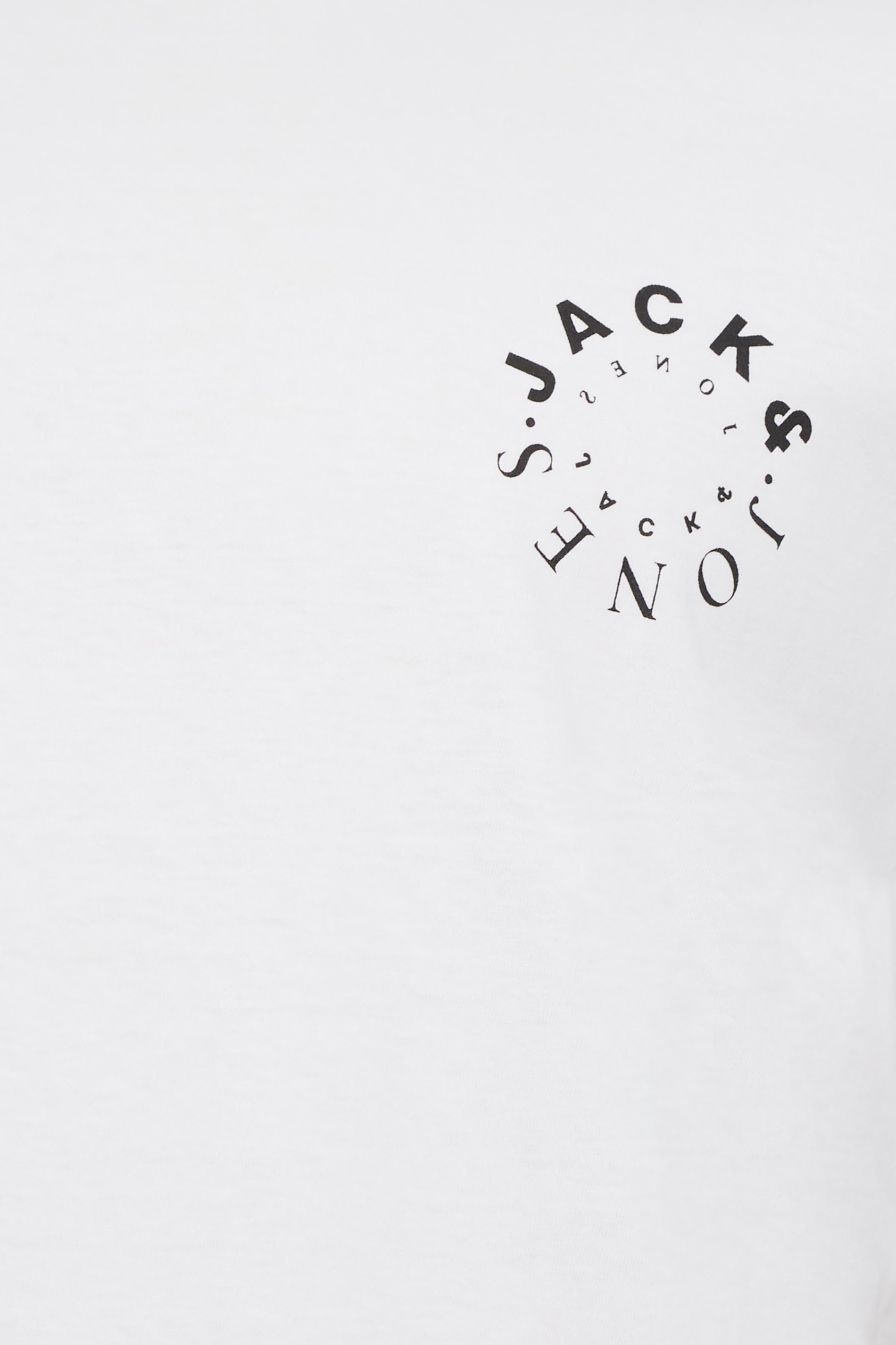 JACK & JONES Big & Tall White Crew Neck Logo T-Shirt | BadRhino
