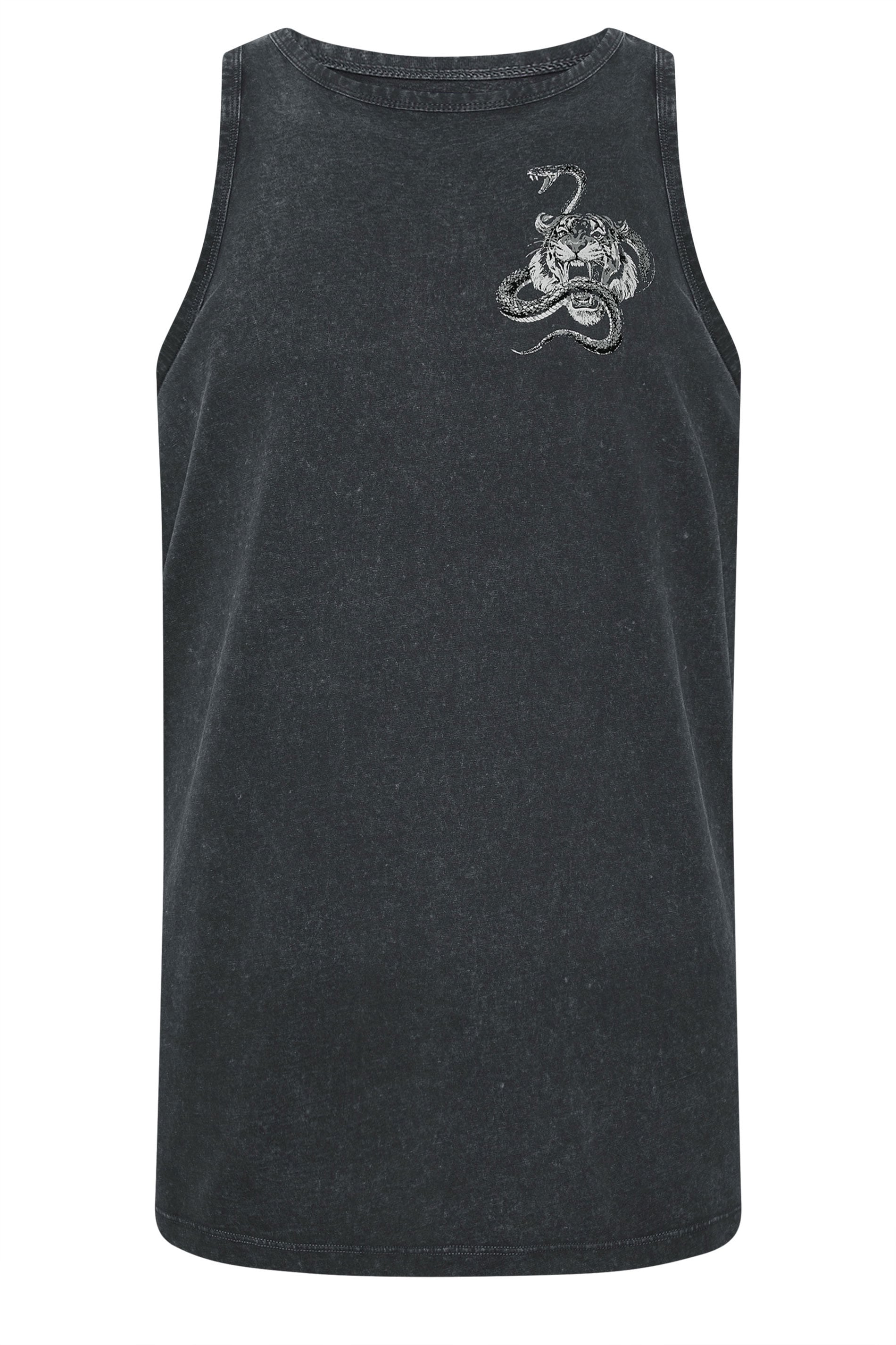 BadRhino Big & Tall Black Acid Wash Graphic Vest | BadRhino 6