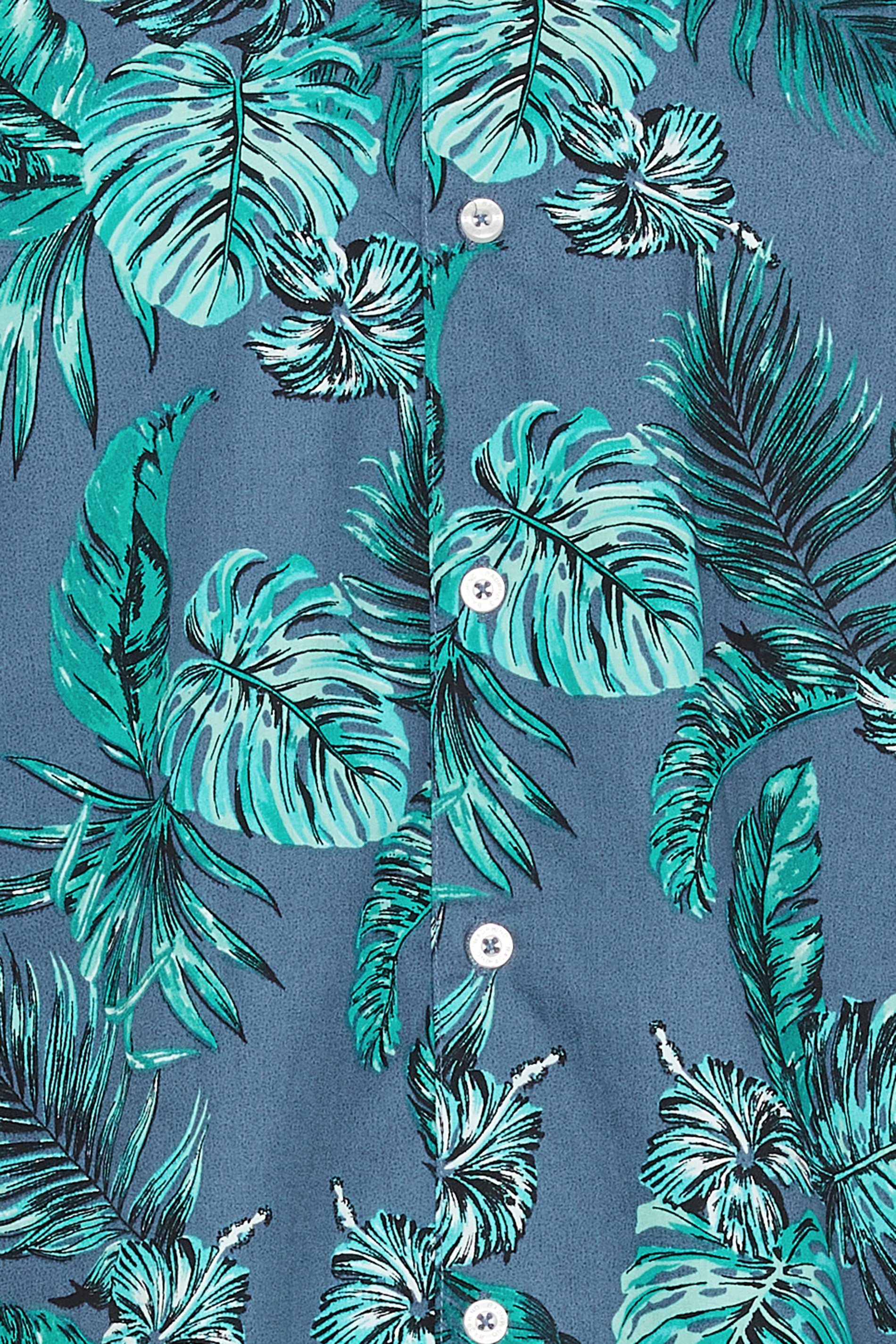 BadRhino Big & Tall Navy Blue Leaf Print Shirt | BadRhino 2