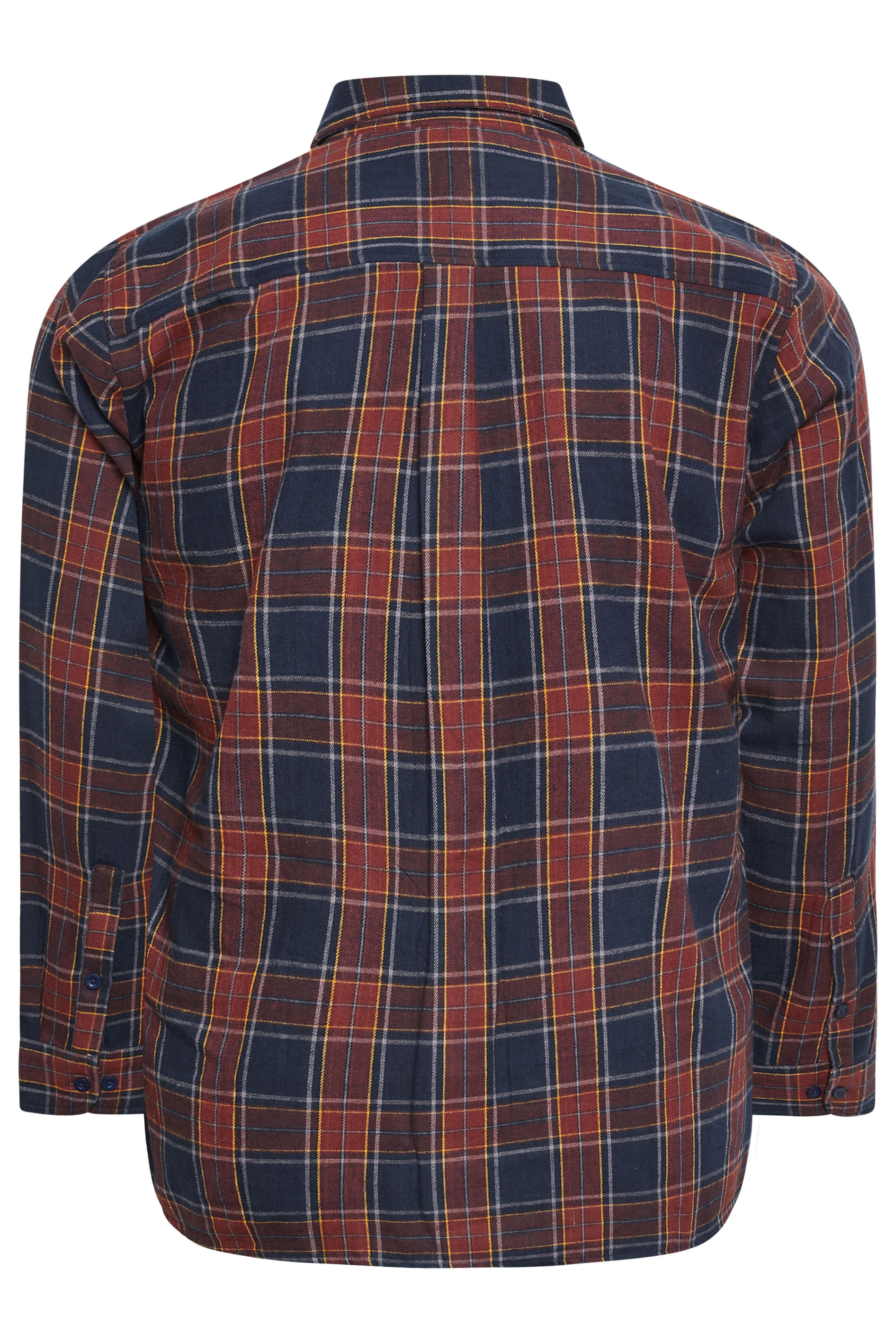 BadRhino Big & Tall Red Brushed Check Long Sleeve Shirt | BadRhino