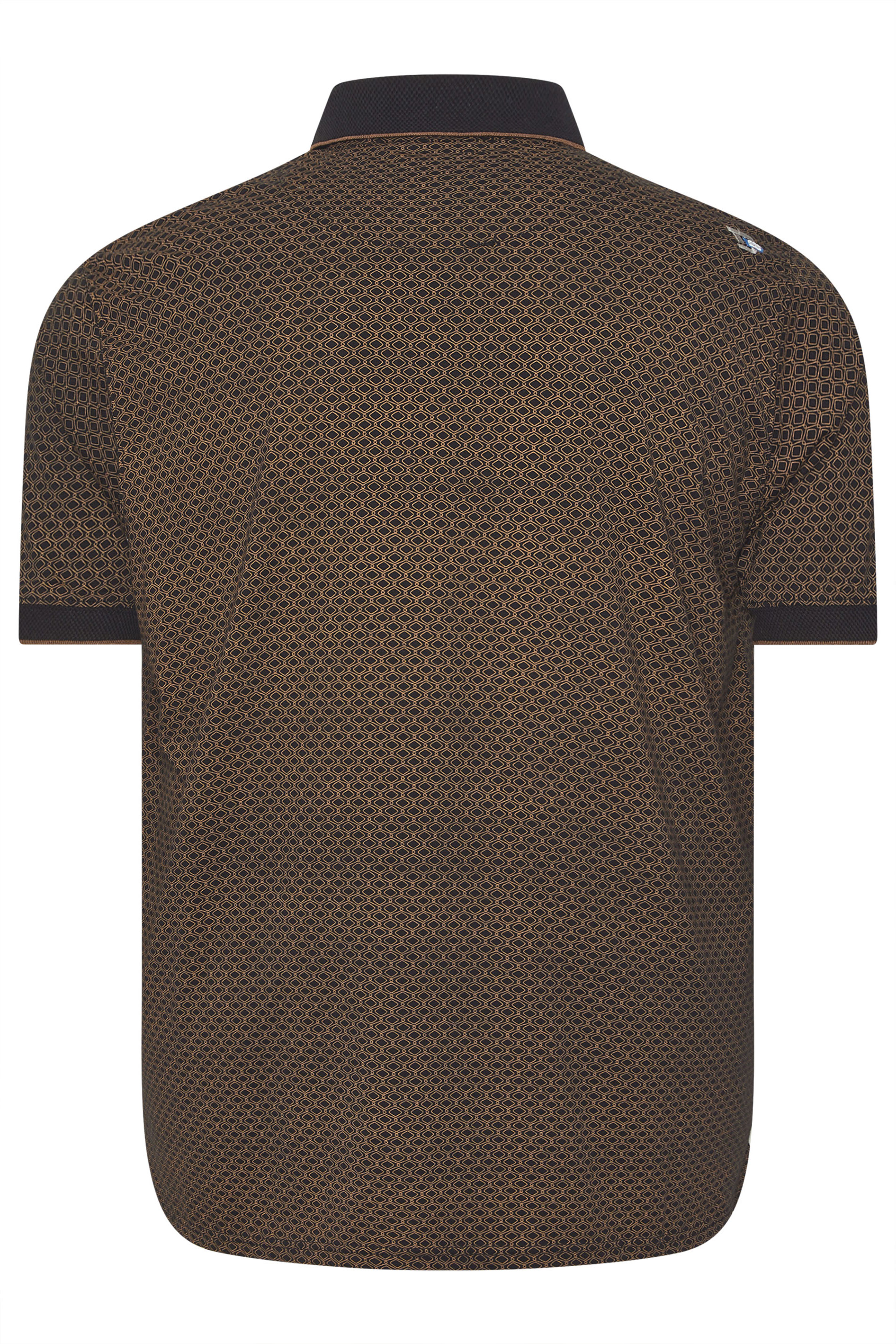 D555 Big & Tall Black Jacquard Polo Shirt | BadRhino 4