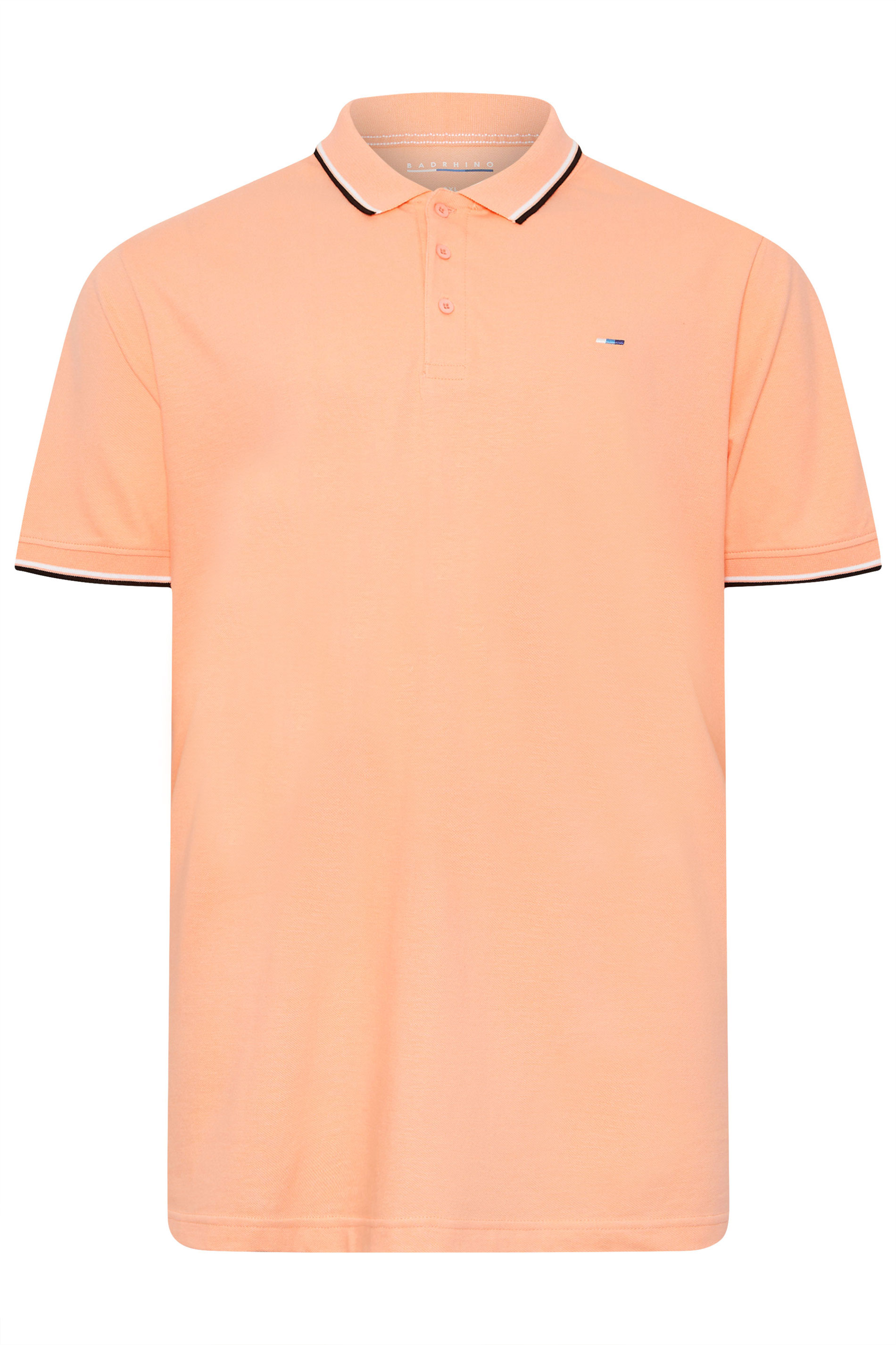 BadRhino Big & Tall Light Orange Tipped Polo Shirt | BadRhino 6