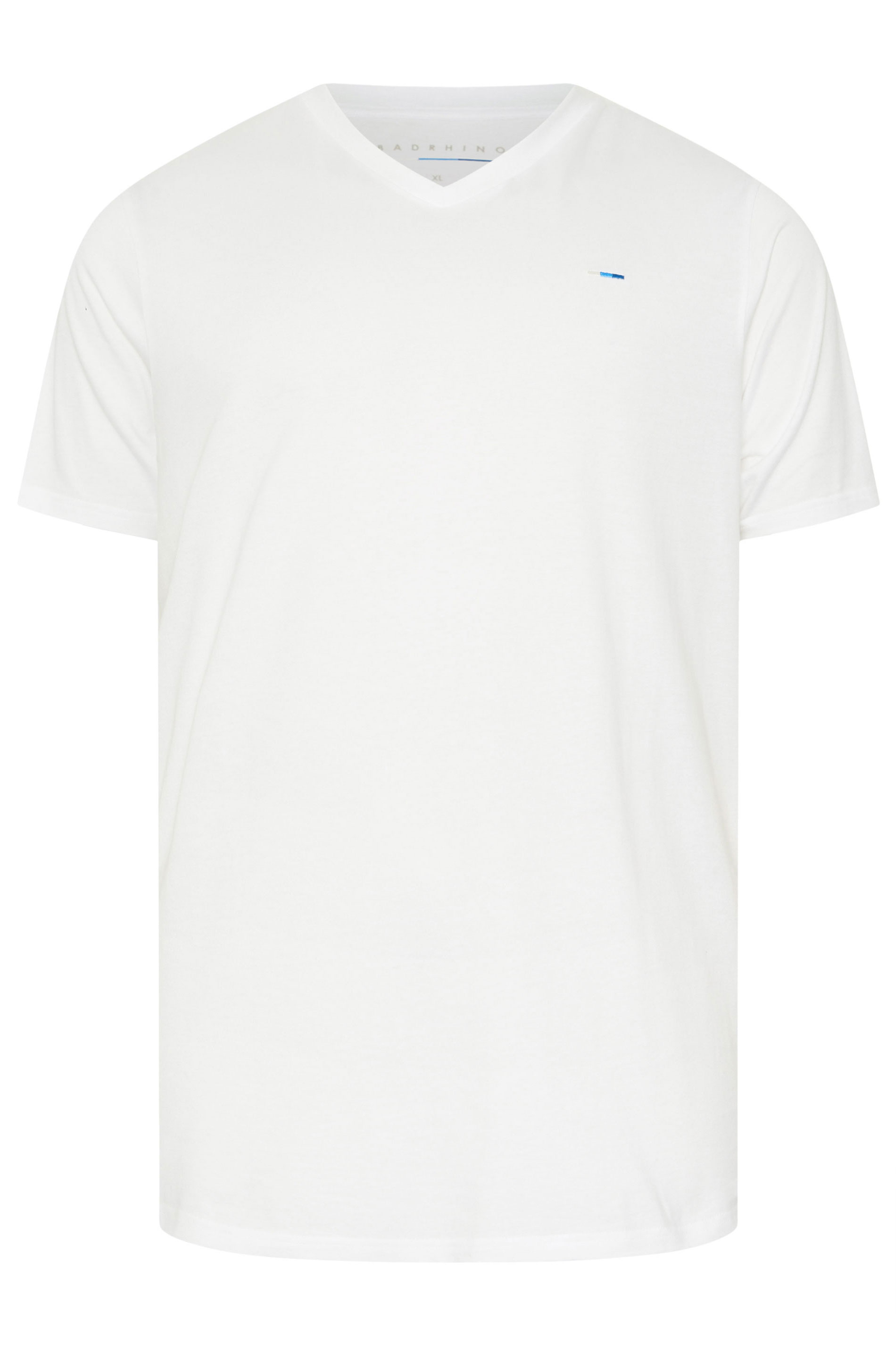 BadRhino Big & Tall White Extra Long V-Neck T-Shirt | BadRhino 6