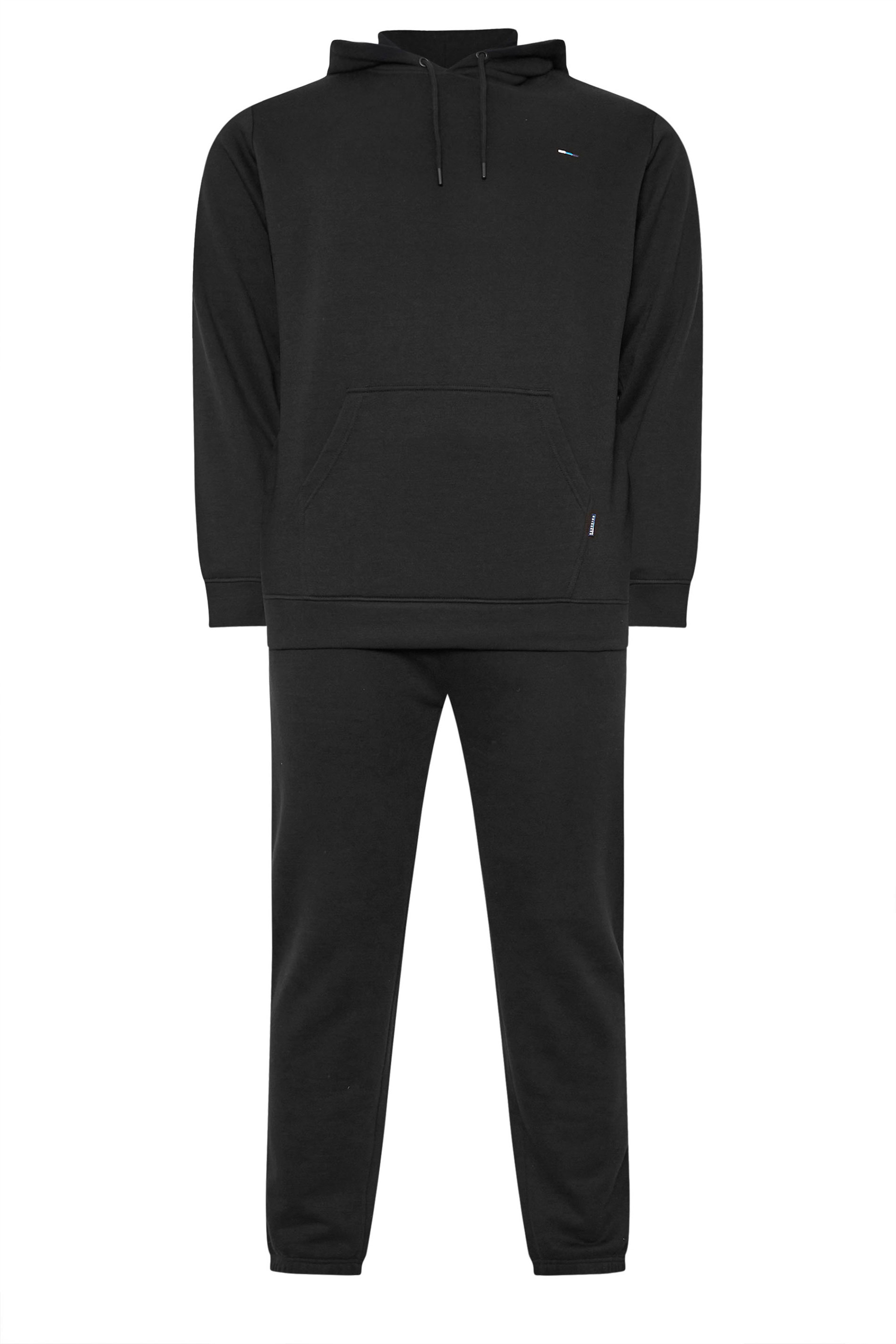 BadRhino Big & Tall Black Hoodie & Cargo Joggers Set | BadRhino 5