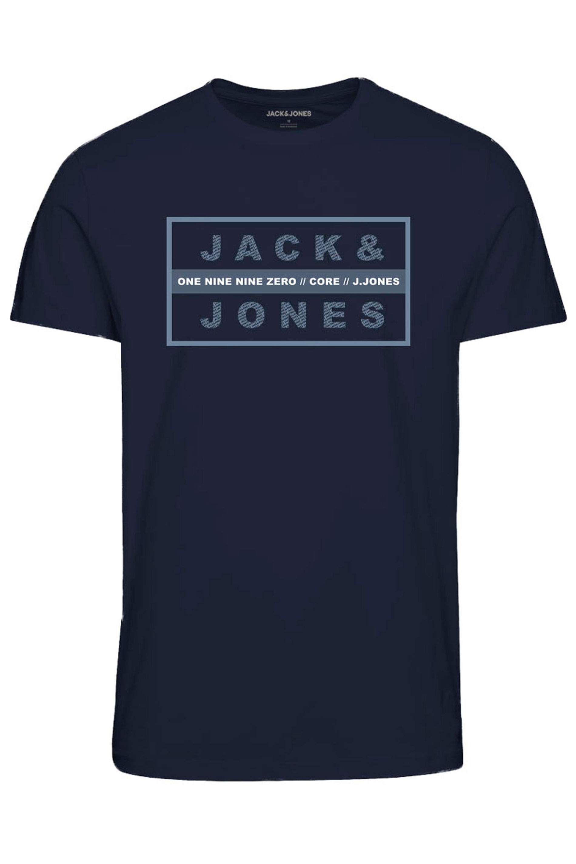 JACK & JONES Big & Tall Navy Blue Box Logo T-Shirt | BadRhino 2