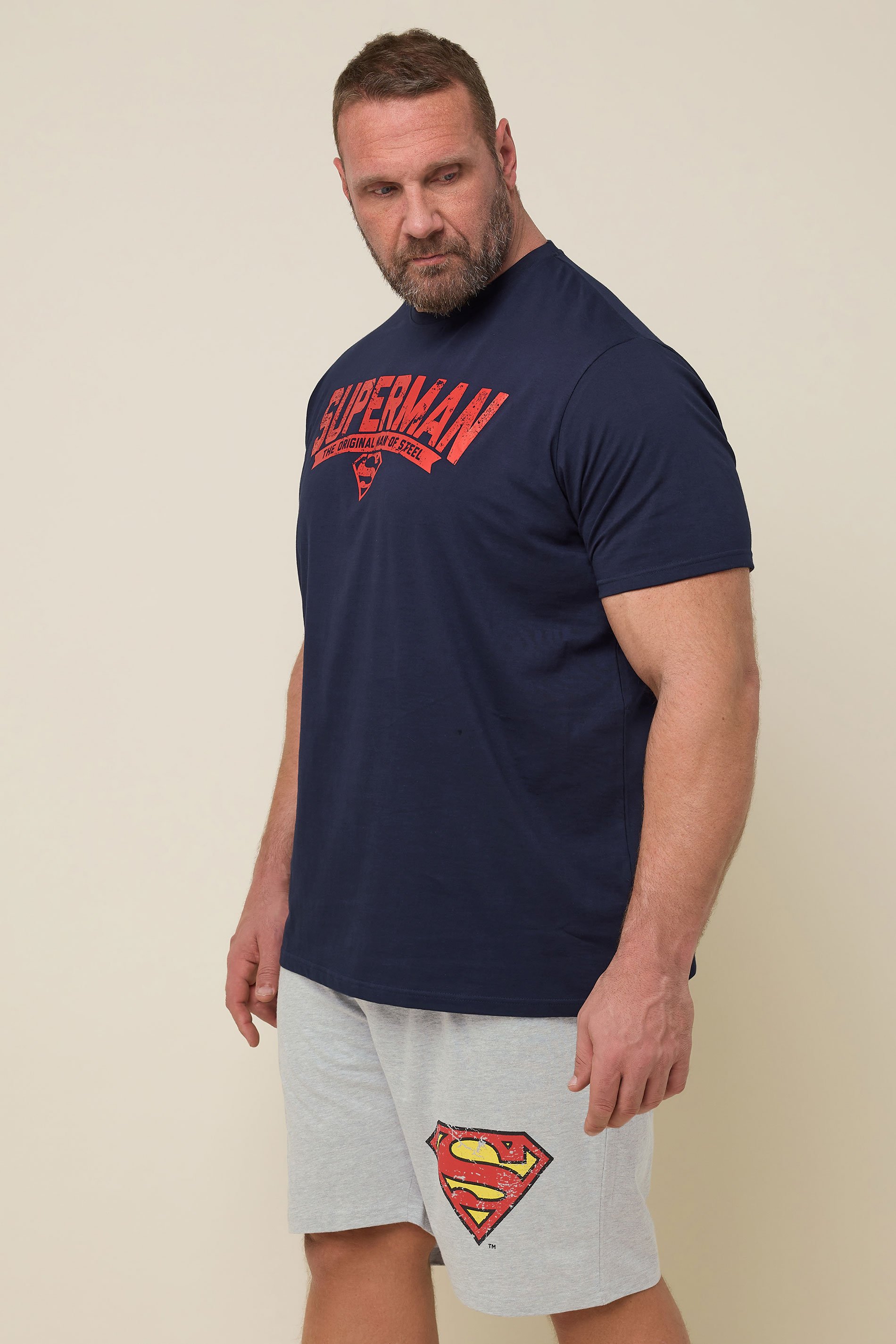 BadRhino Big & Tall Navy Blue Superman Pyjama Set 4