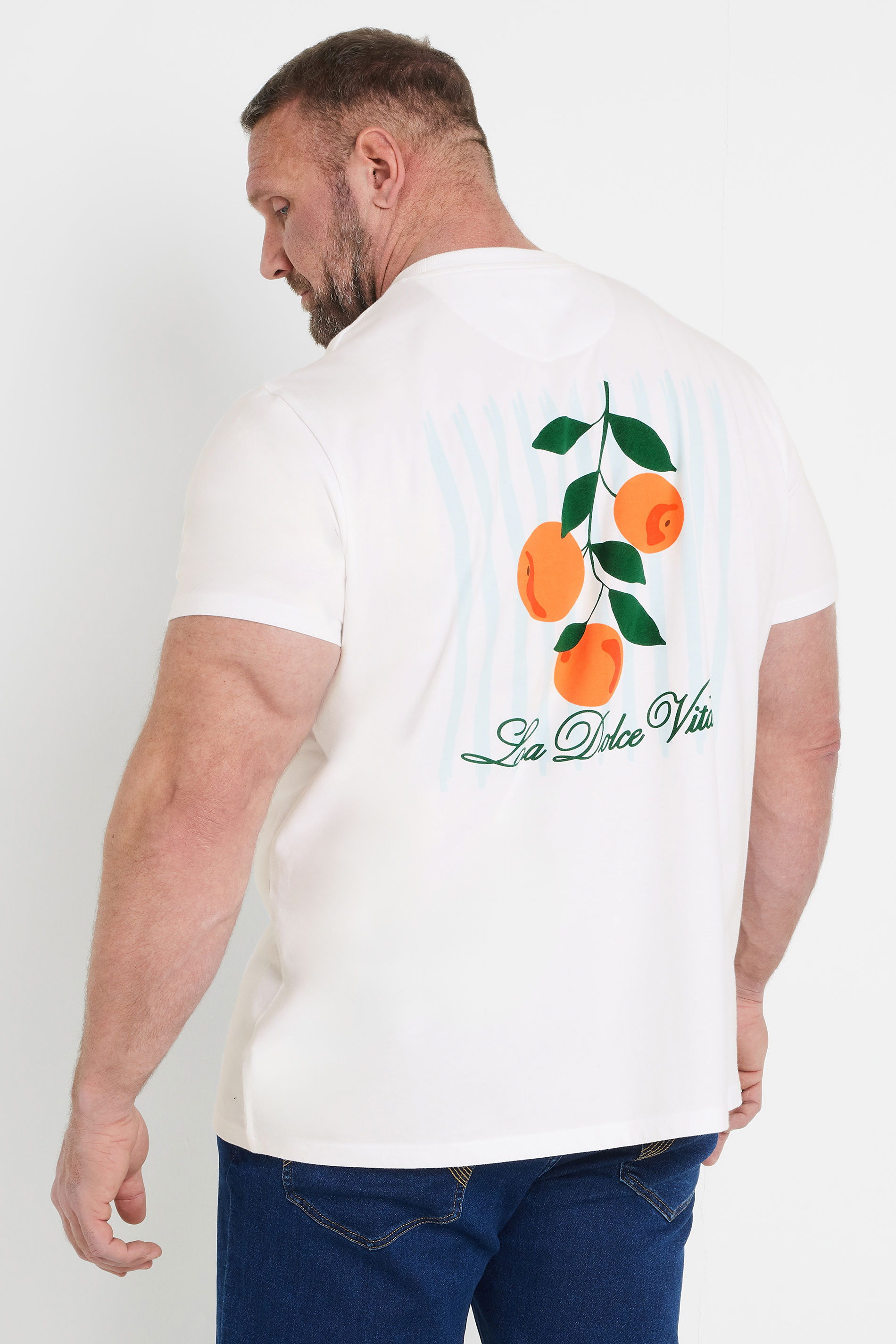 BadRhino Big & Tall White 'La Dolce Vita' Graphic T-Shirt | BadRhino 4