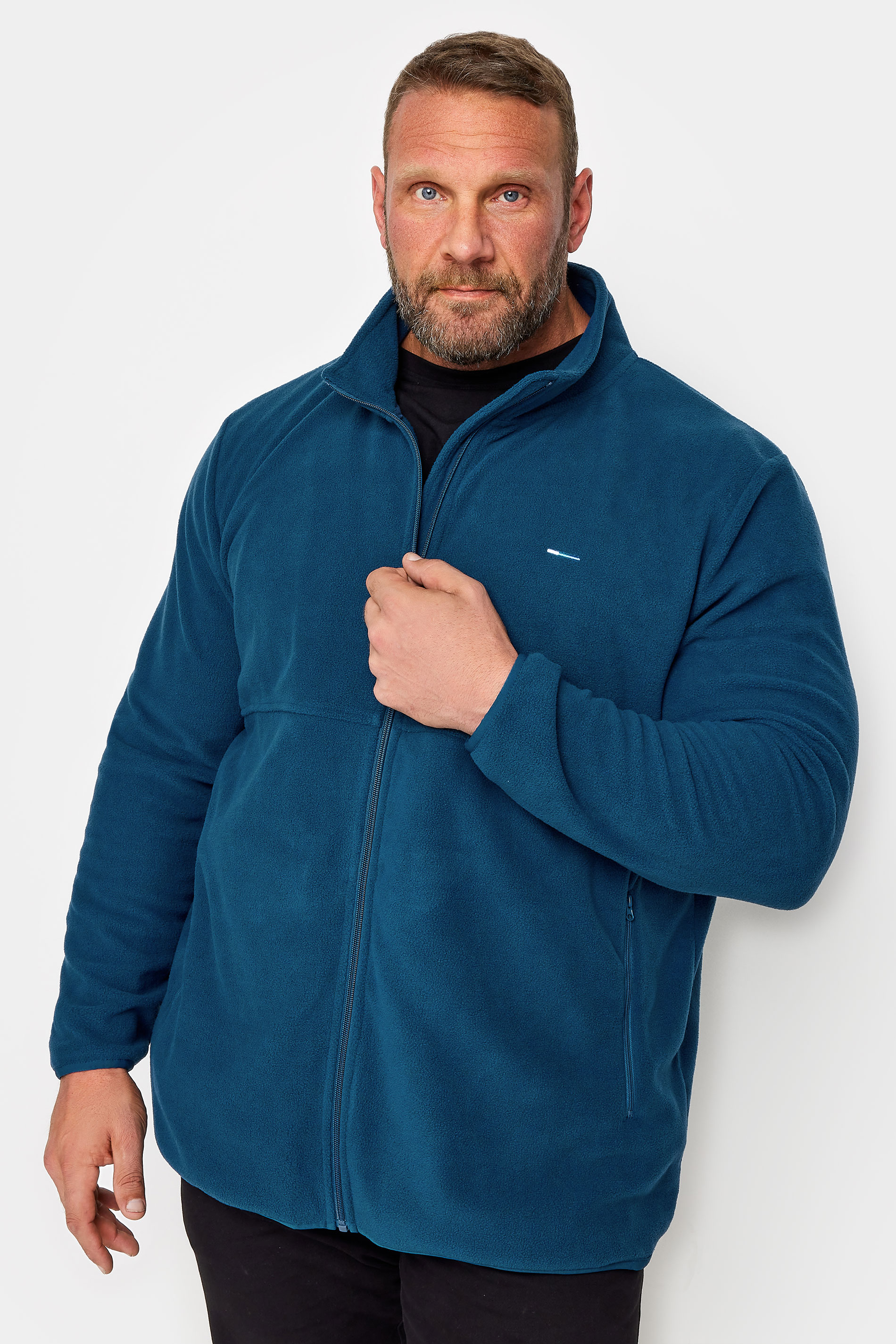 BadRhino Big & Tall Blue Essential Zip Through Fleece | BadRhino 1