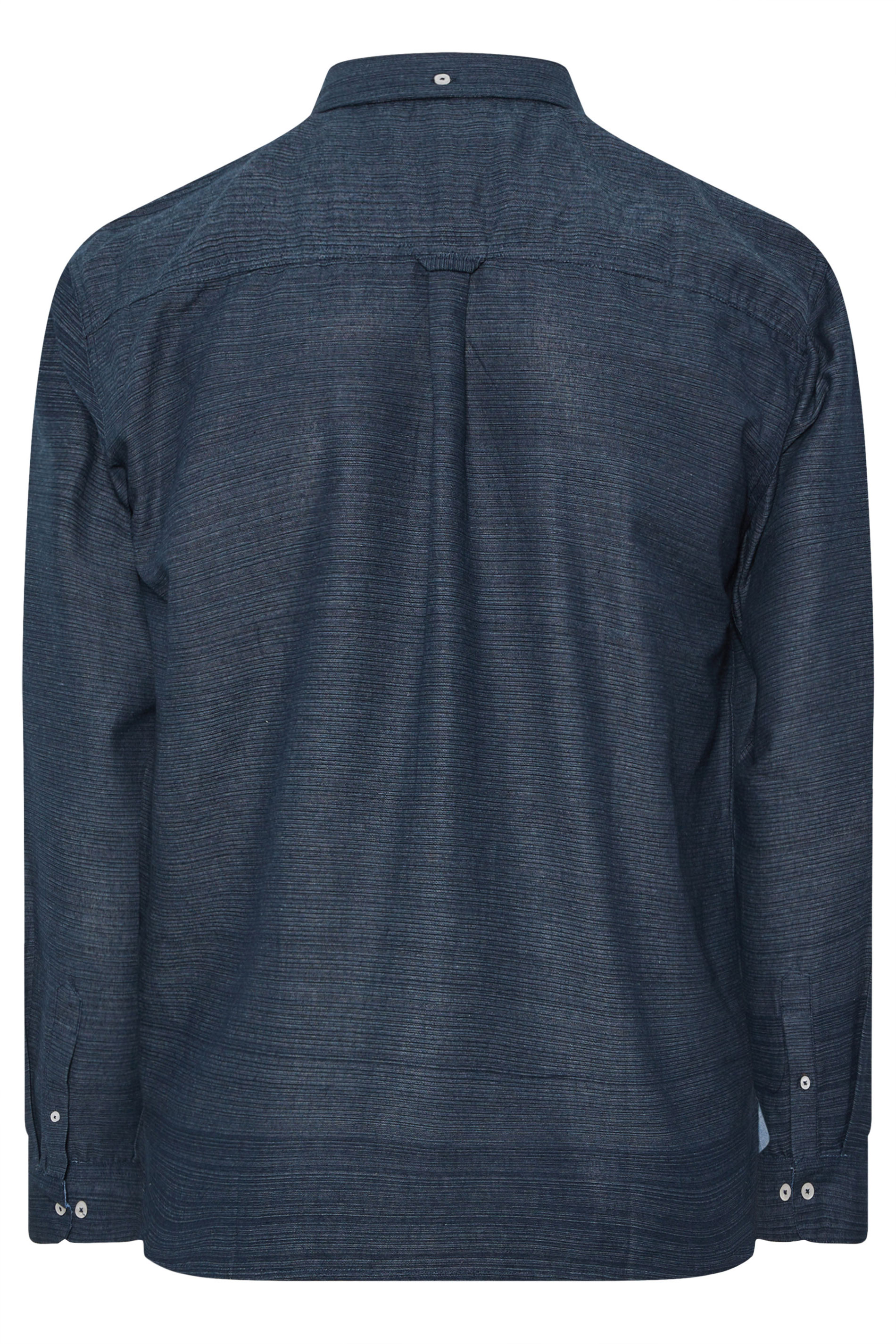 BadRhino Big & Tall Navy Blue Long Sleeve Slub Shirt | BadRhino 8