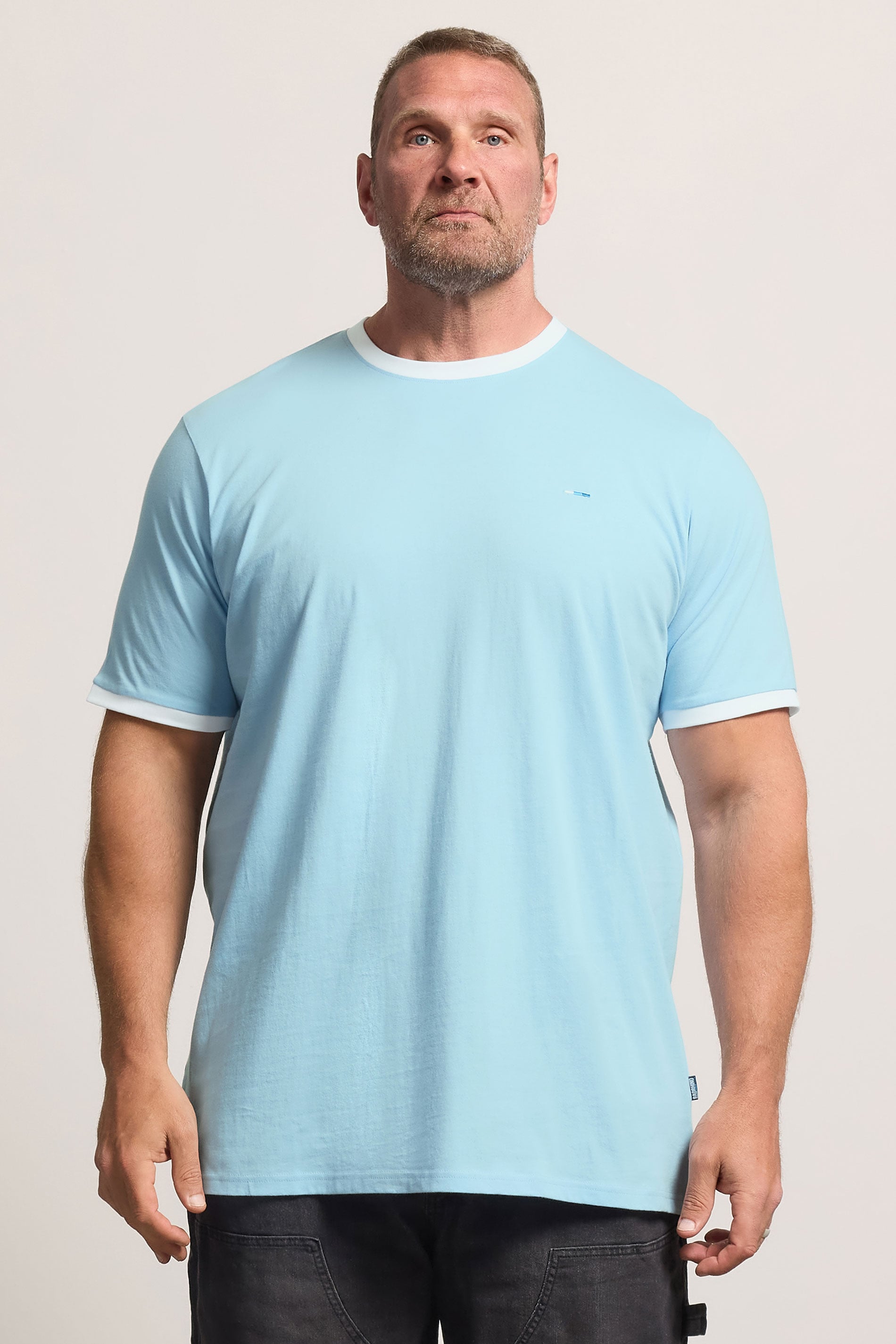 BadRhino Big & Tall Light Blue Extra Long Ringer T-Shirt | BadRhino 3