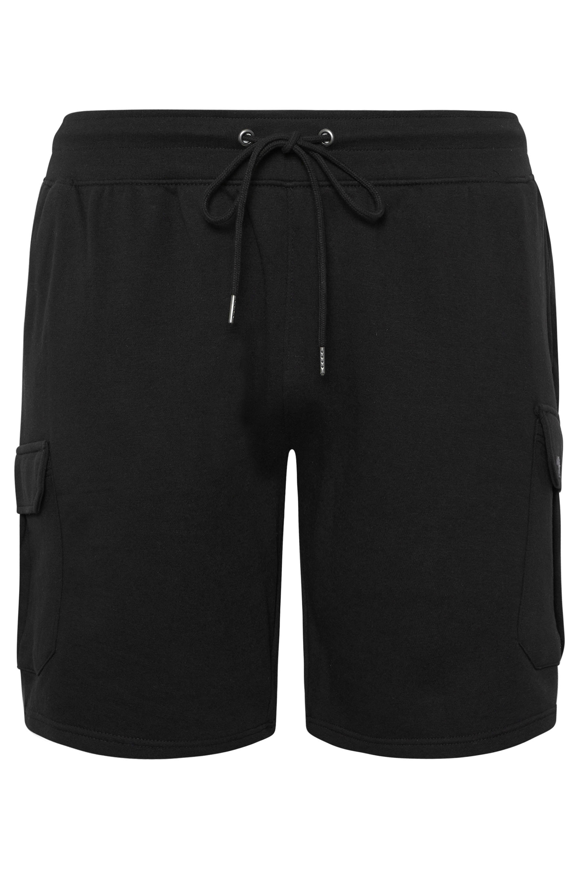 D555 Big & Tall Black Fleece Lined Cargo Shorts | BadRhino 3