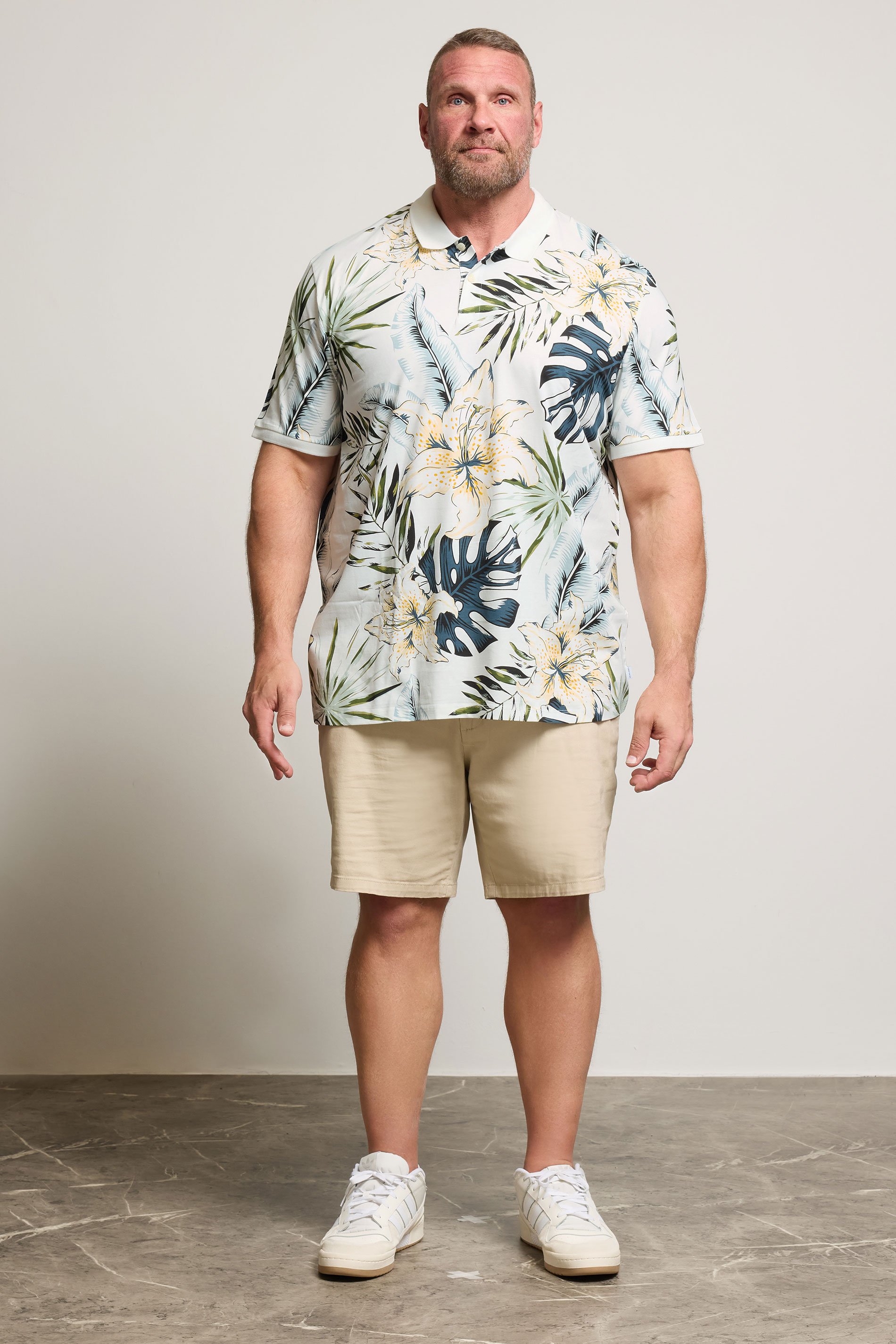 JACK & JONES Big & Tall White Hudson Polo Shirt | BadRhino 1