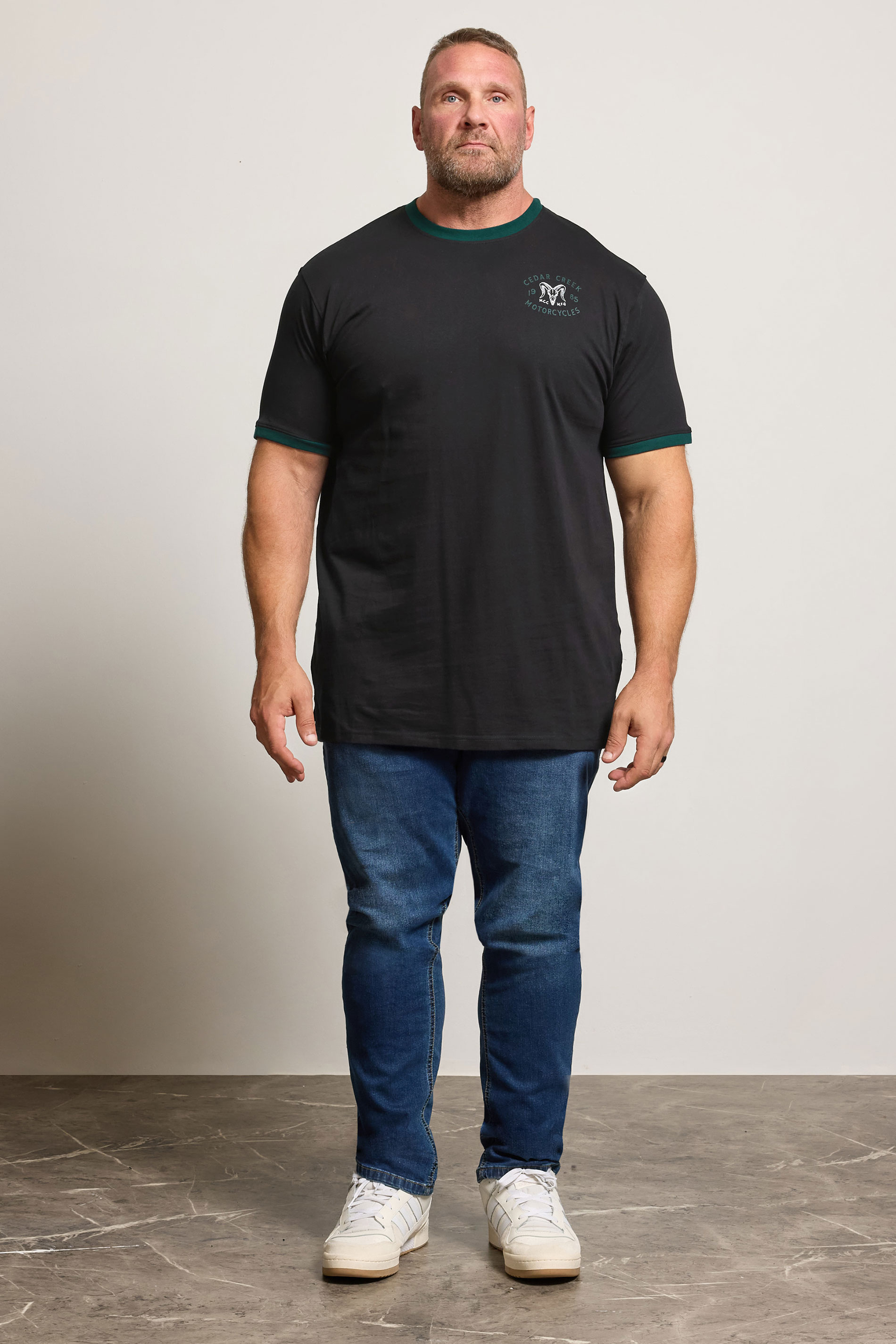 KAM Big & Tall Black 'Cedar Creek' Reverse T-Shirt | BadRhino 3