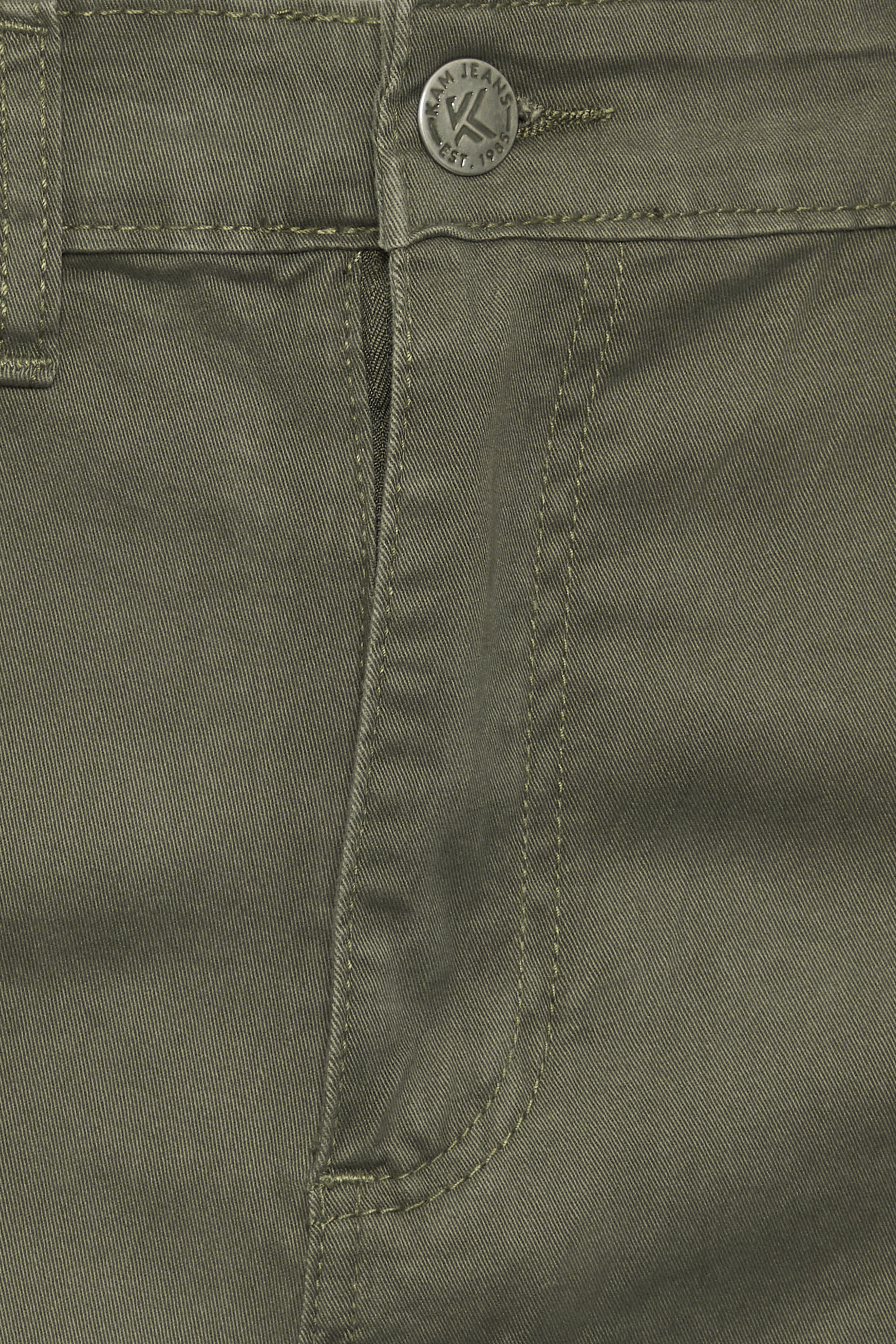 KAM Big & Tall Khaki Green Chino Trousers | BadRhino 5