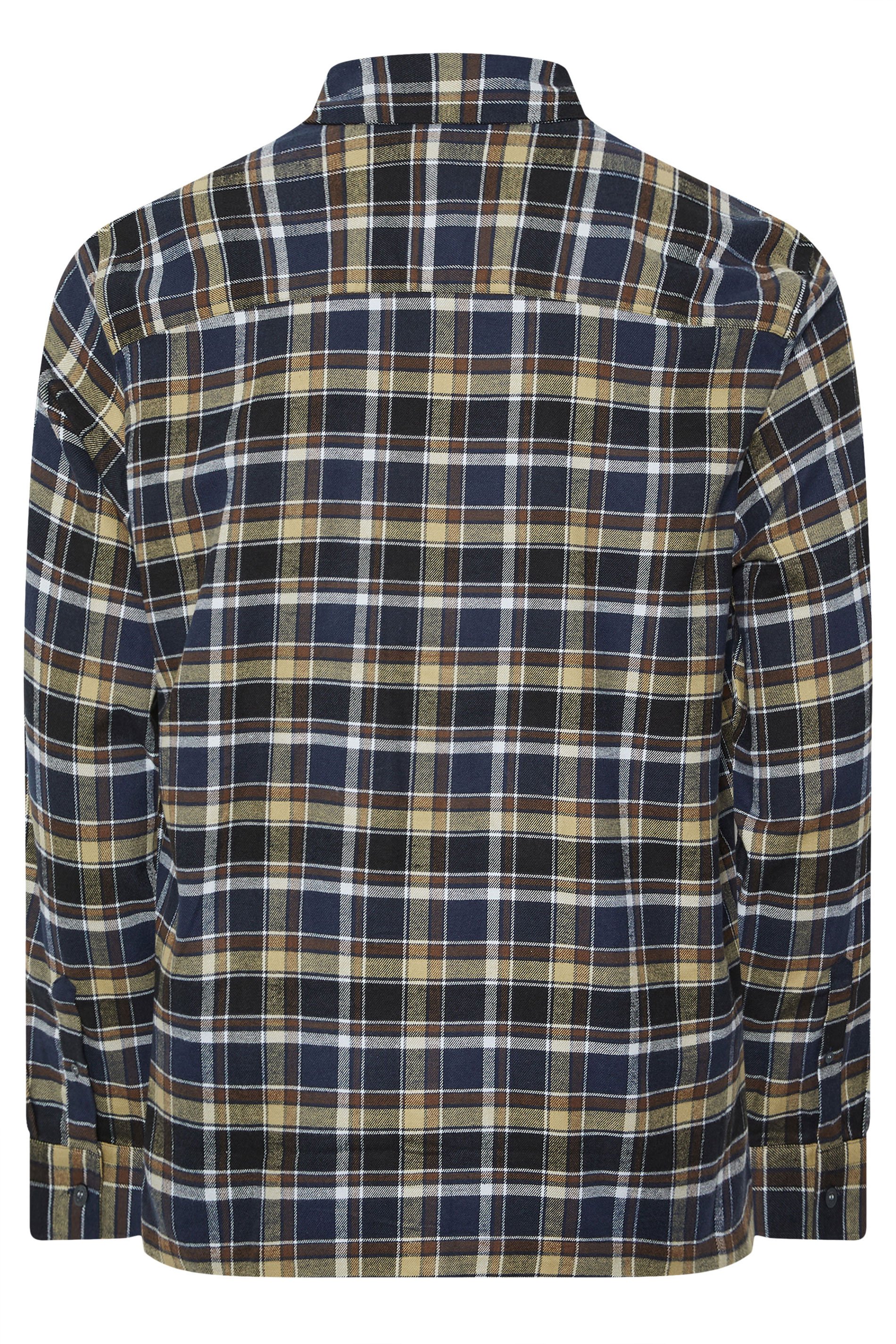 LYLE & SCOTT Big & Tall Blue & Green Brushed Cotton Check Shirt | BadRhino 2