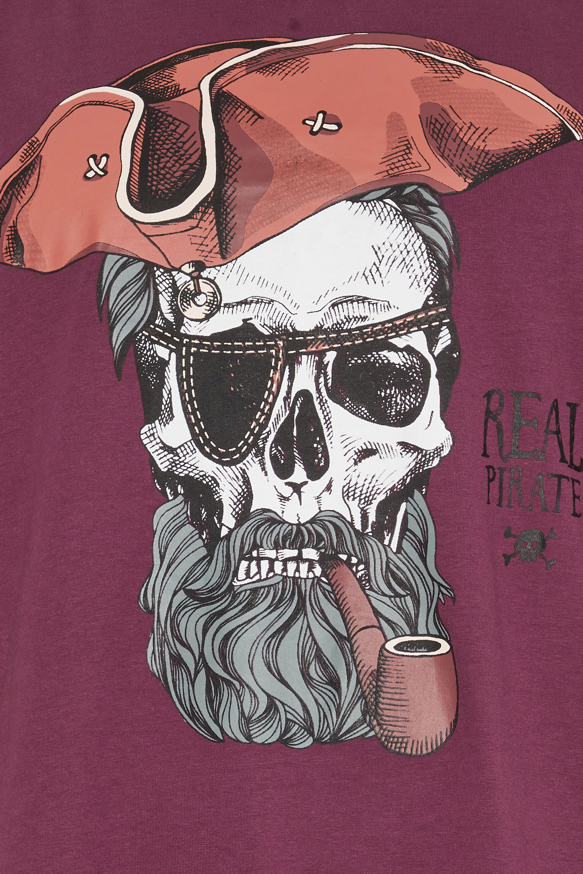 KAM Plum 'Real Pirates' Graphic Print T-Shirt | BadRhino 3