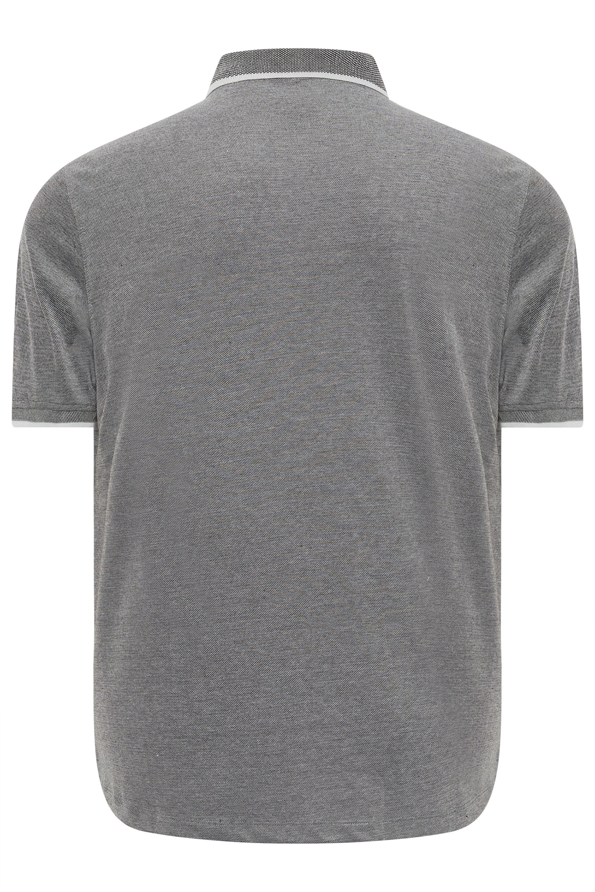 BLEND Big & Tall Grey Logo Polo Shirt | BadRhino 4