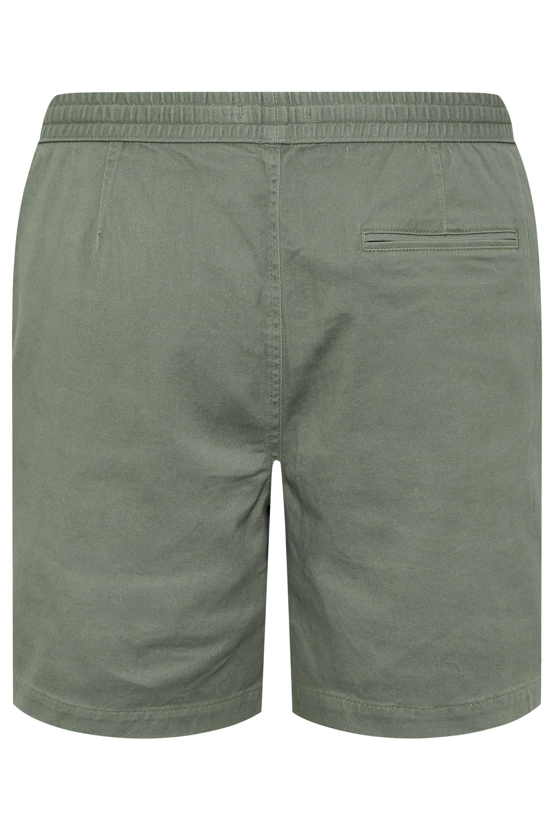 BadRhino Big & Tall Sage Green Stretch Elasticated Waist Chino Shorts | BadRhino 8