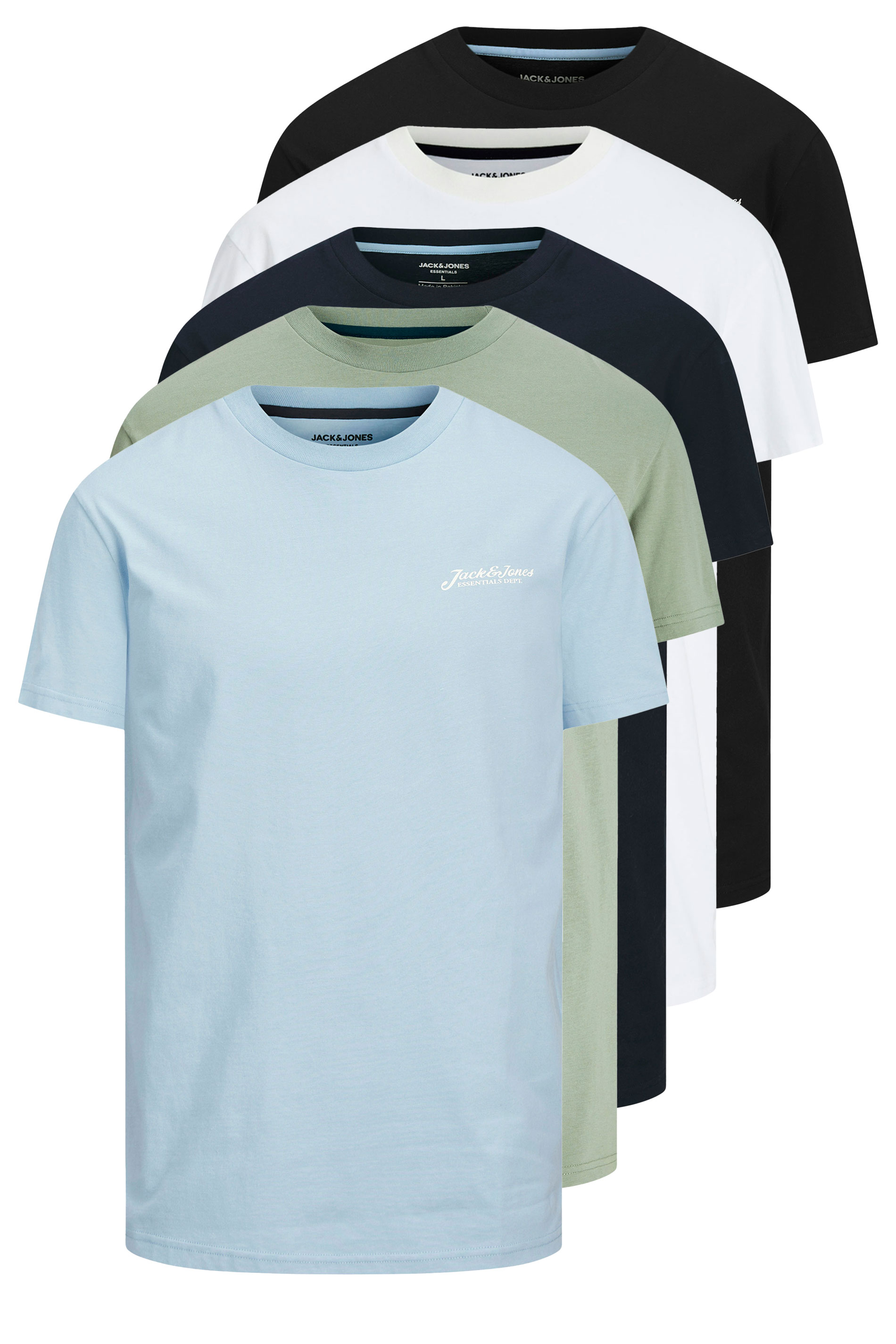 JACK & JONES Big & Tall Light blue & Black Core T-Shirts | BadRhino 3