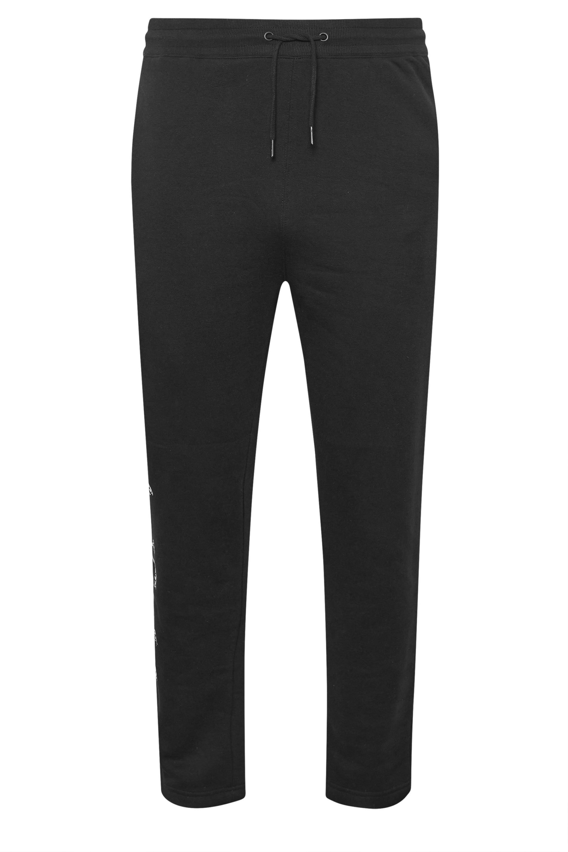 BadRhino Big & Tall Black Side Skull Open Hem Joggers | BadRhino 1