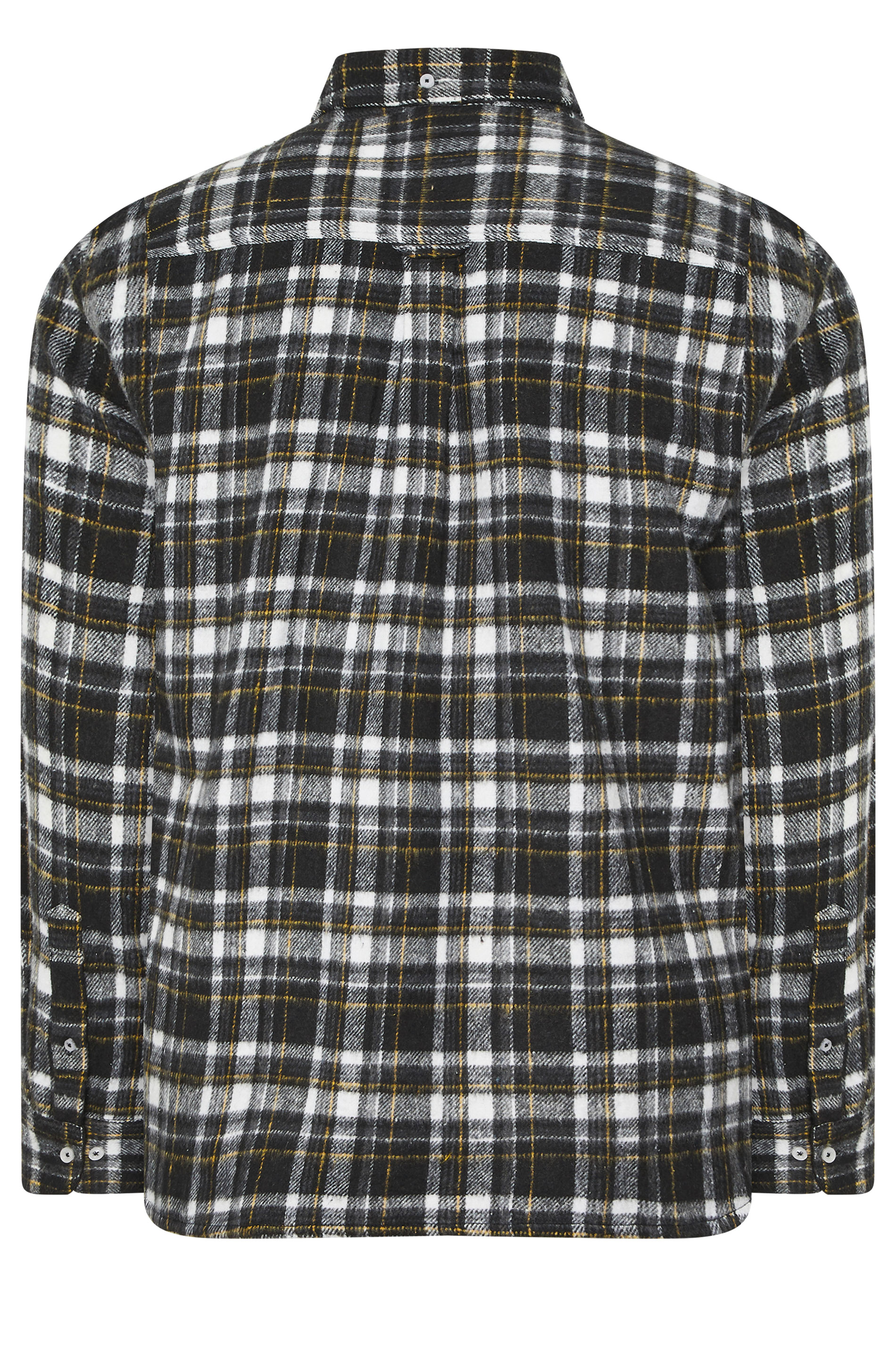 BadRhino Big & Tall Black & Yellow Brushed Checked Shirt | BadRhino 7