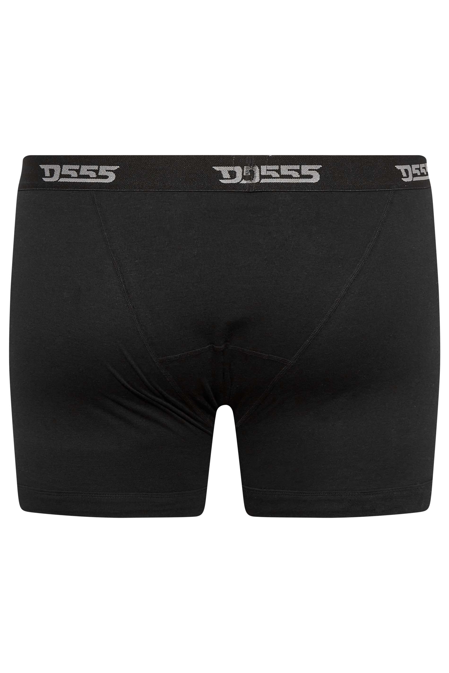 D555 Big & Tall 3 PACK Black Boxer Shorts | BadRhino 6