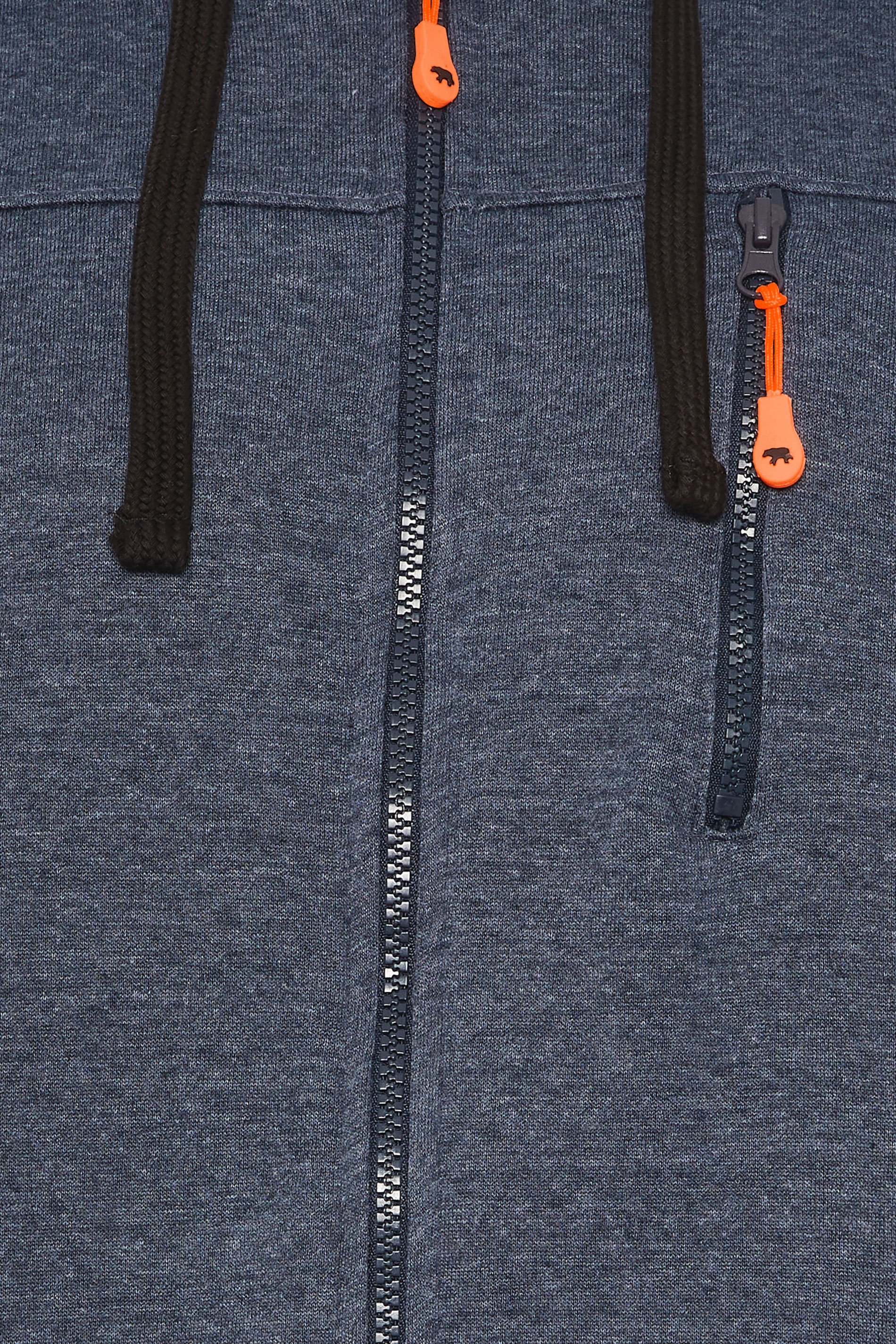 D555 Big & Tall Navy Blue Marl Zip Through Hoodie | BadRhino 6