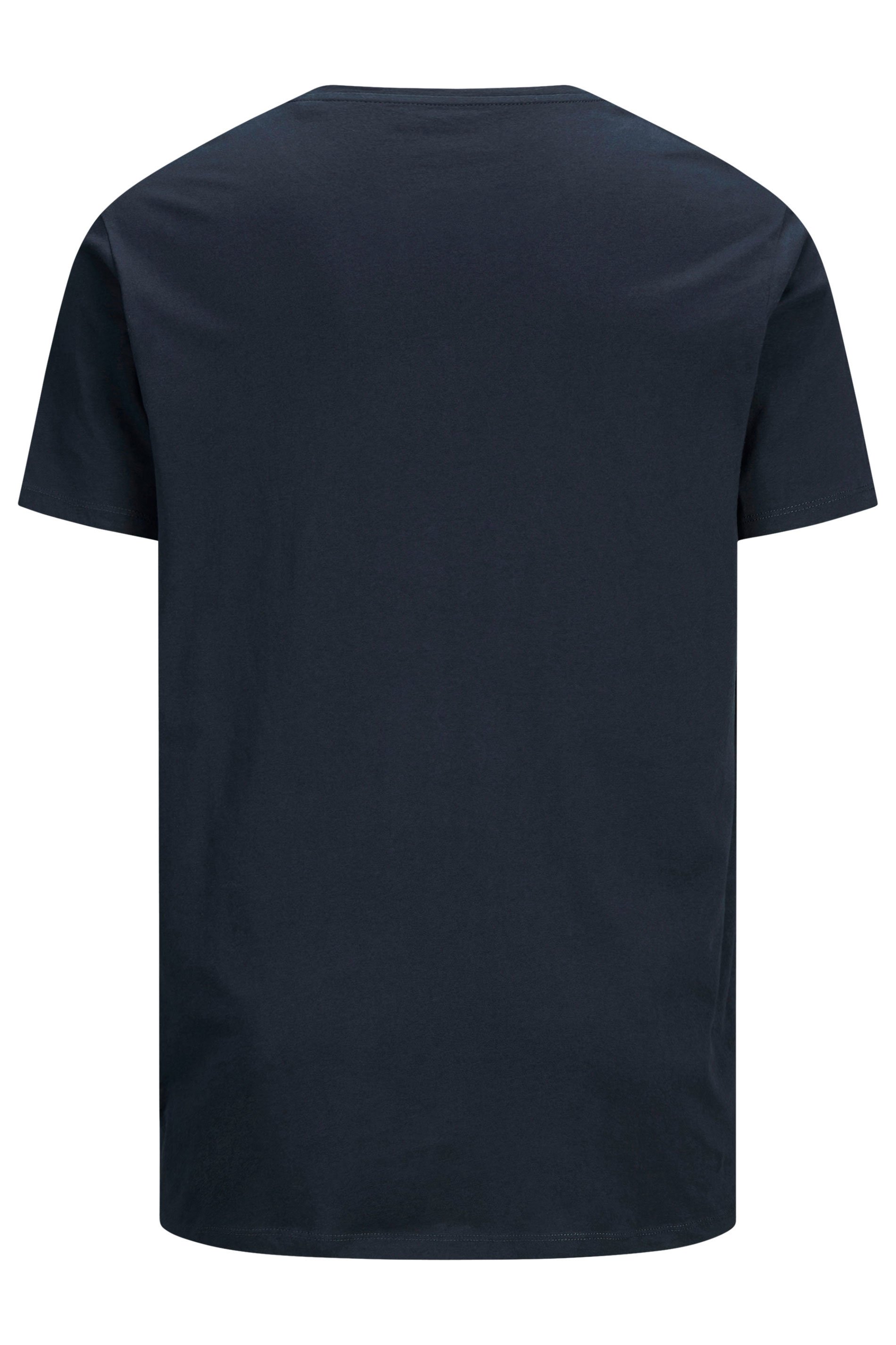 JACK & JONES Big & Tall Navy Blue Jenoa Crew T-Shirt | BadRhino 4