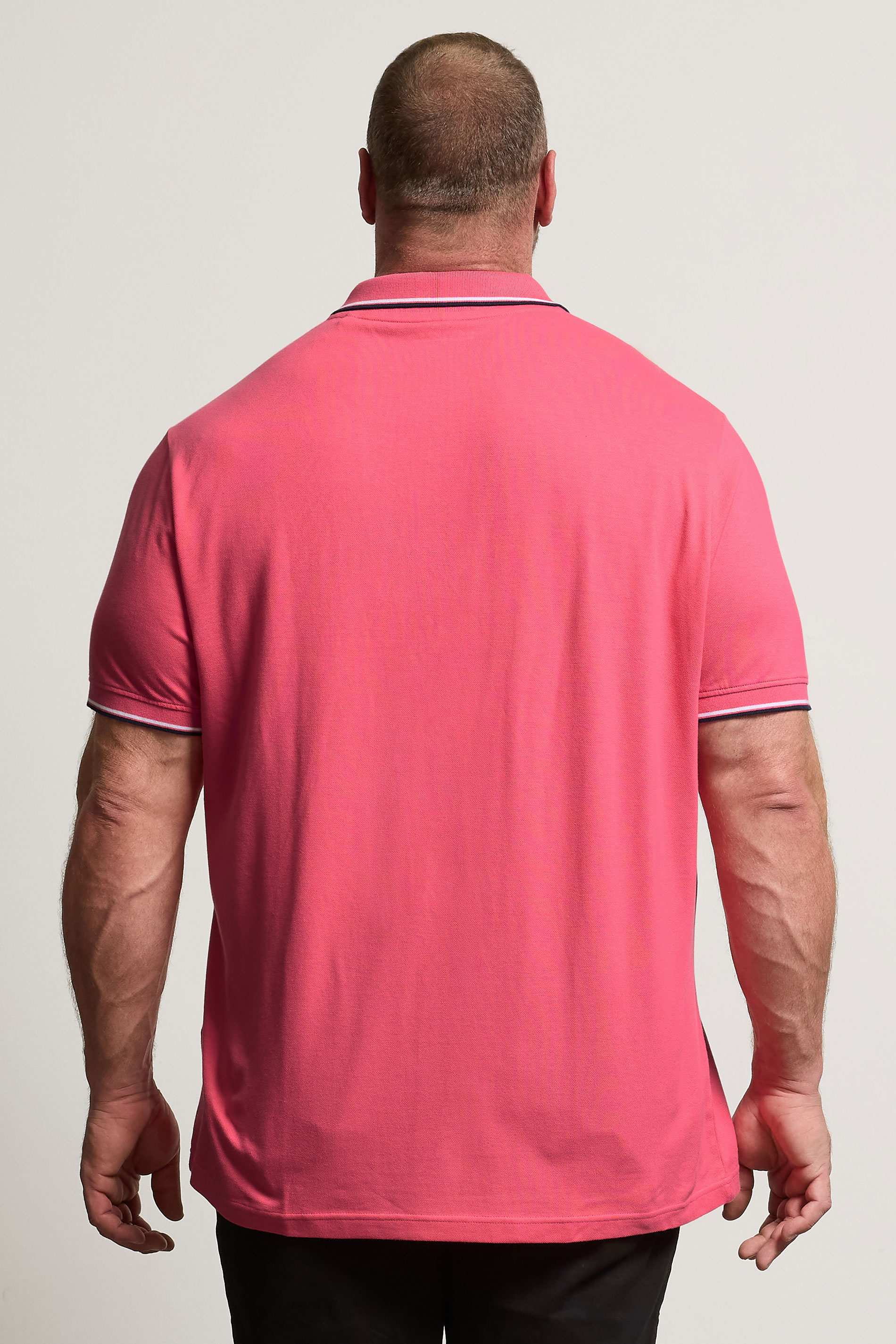 BadRhino Big & Tall Pink Tipped Polo Shirt  3