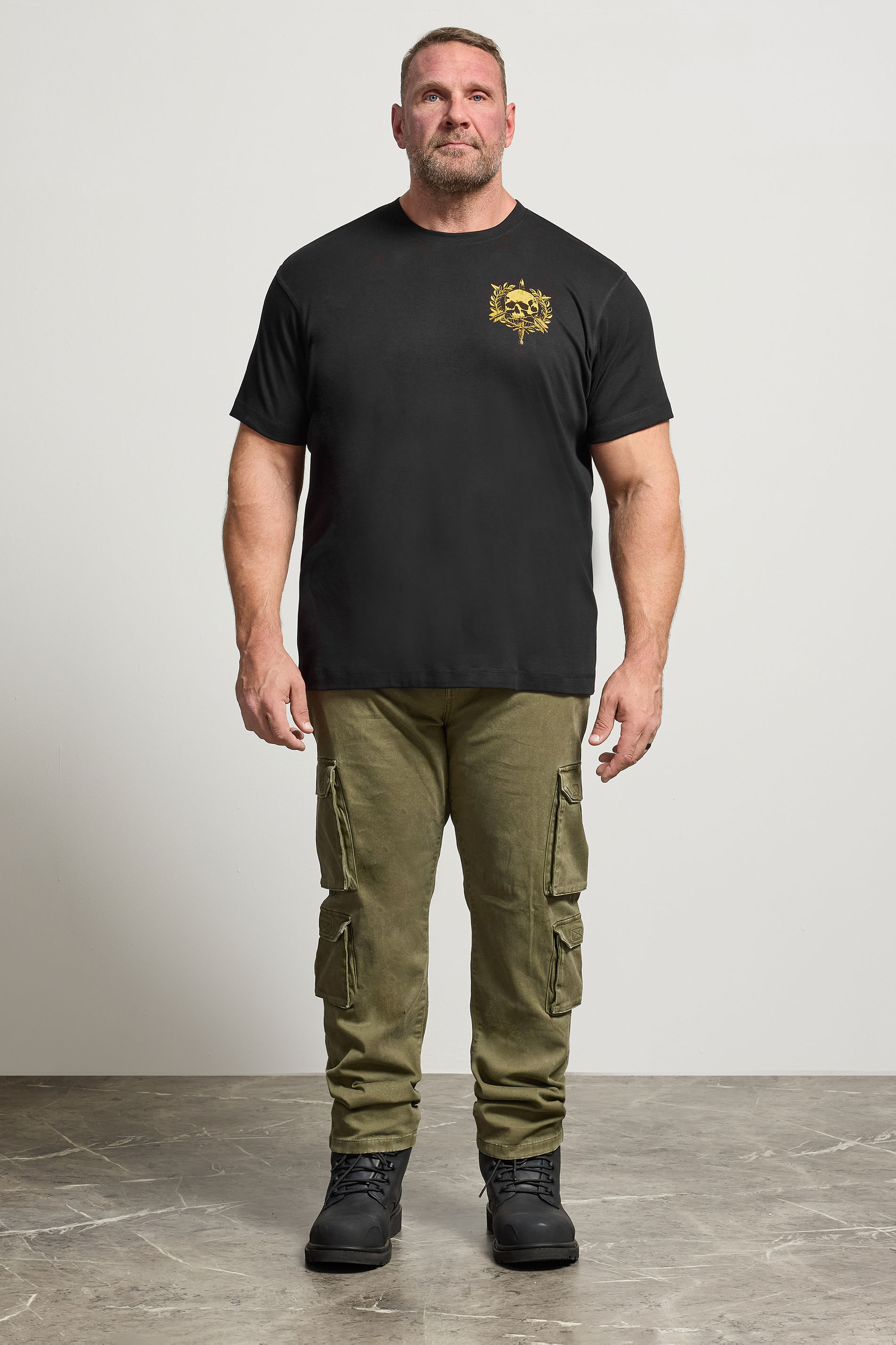 BadRhino Big & Tall Black Skull Emblem Graphic T-Shirt | BadRhino 2