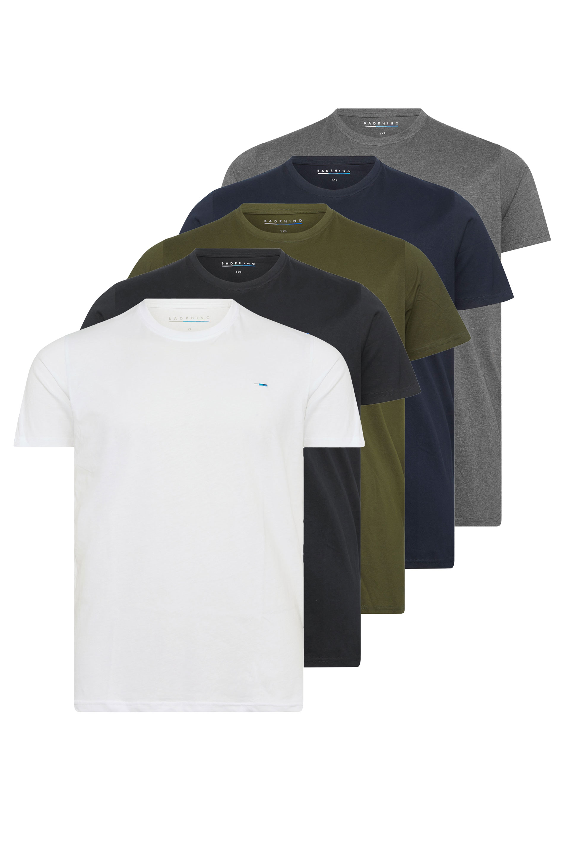 BadRhino Big & Tall 5 Pack Black & White Core T-Shirts | BadRhino 2