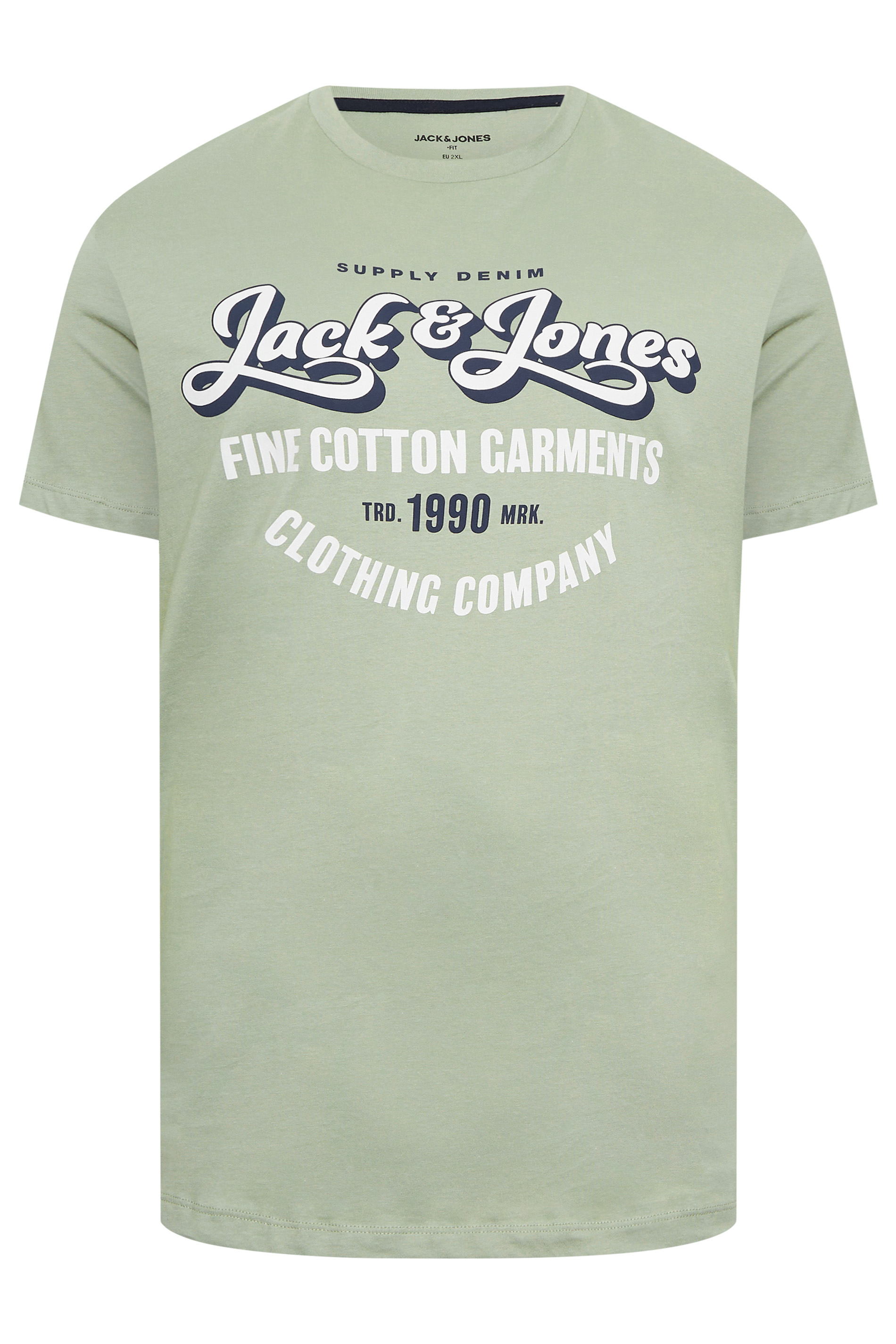 JACK & JONES Big & Tall 5 PACK Black & Blue Logo Printed T-Shirts | BadRhino 8